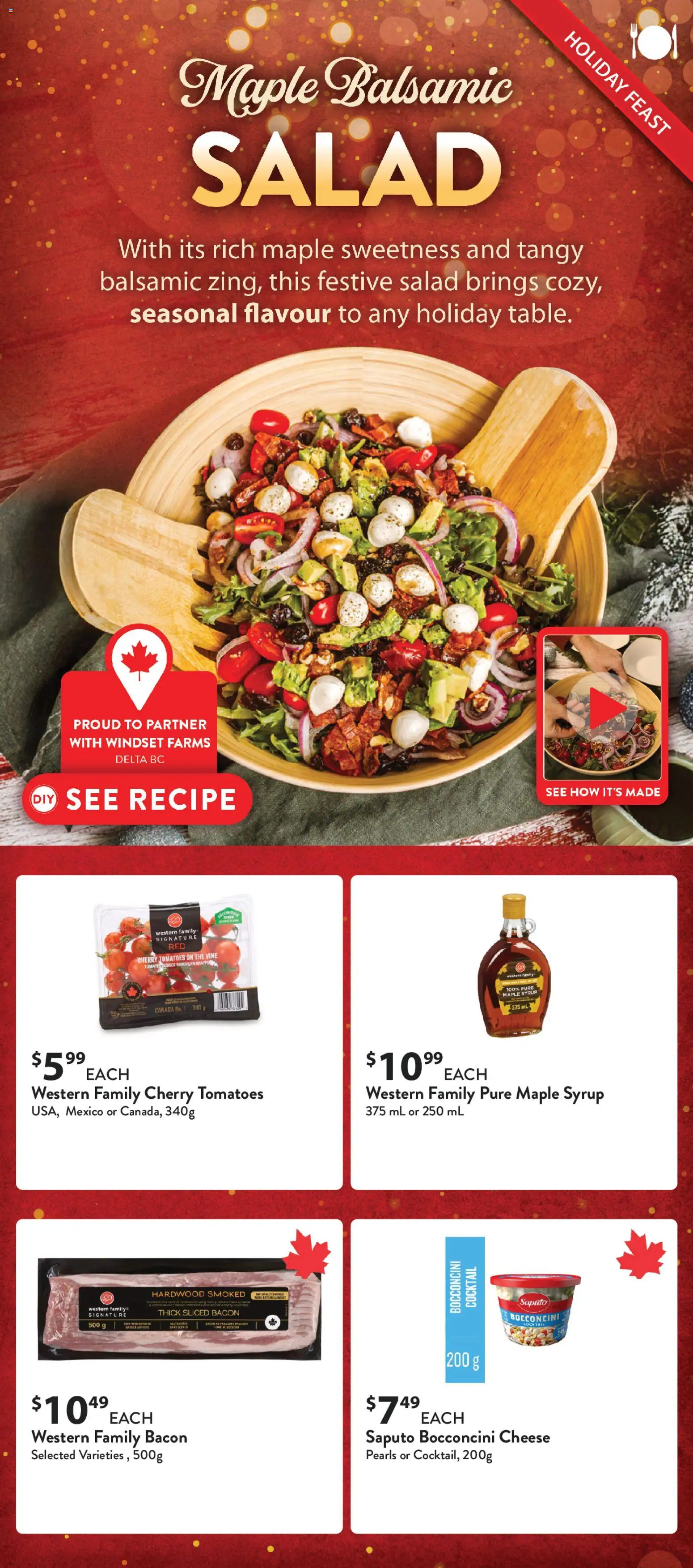 Save on foods flyer valid from 11.12.2025 | Page: 5 | Products: Salad, Cheese, Tomatoes