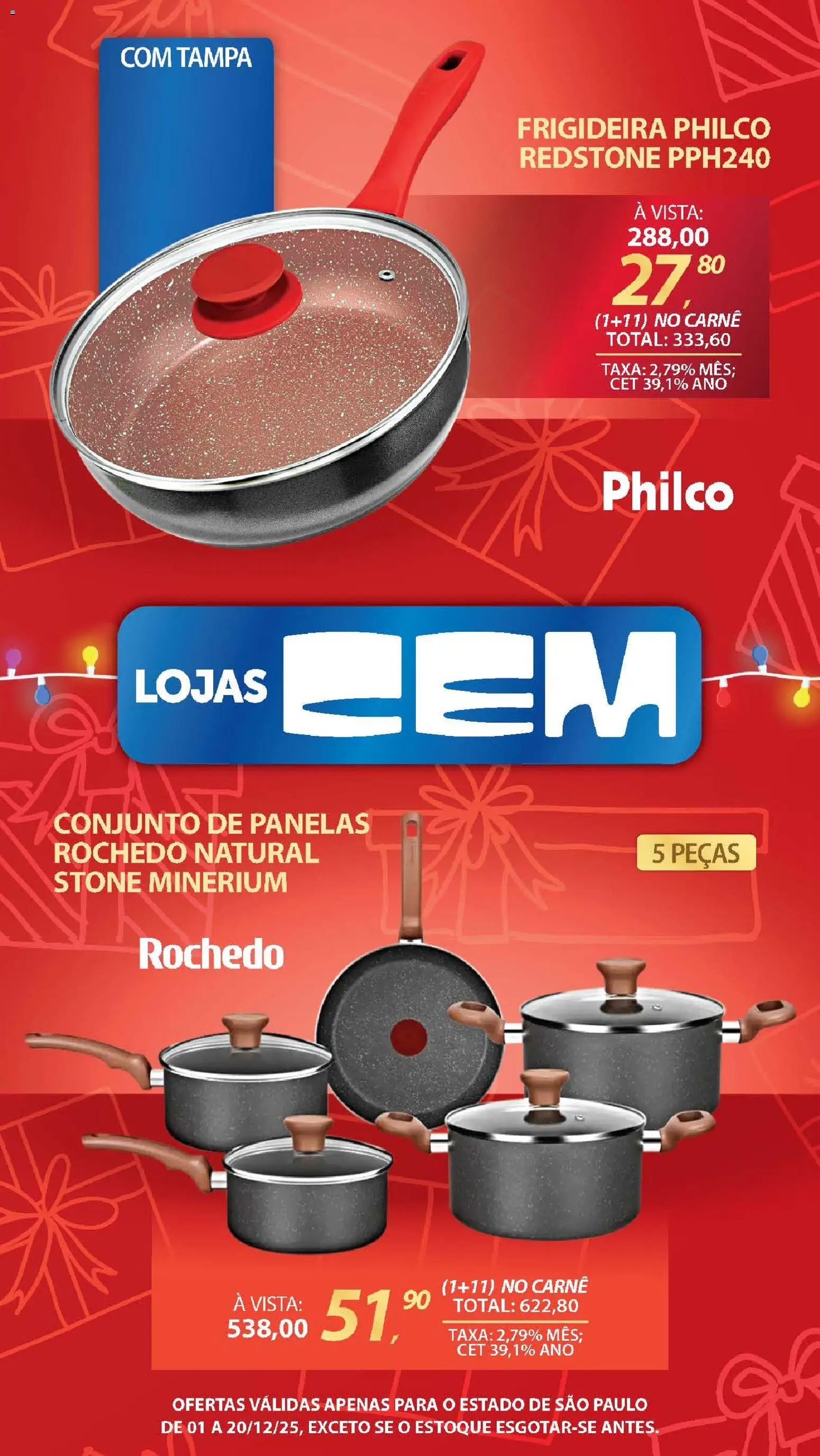 Lojas Cem Folheto - válido de 01.12.2025 | Página: 83 | Produtos: Frigideira, Conjunto de panelas, Carne