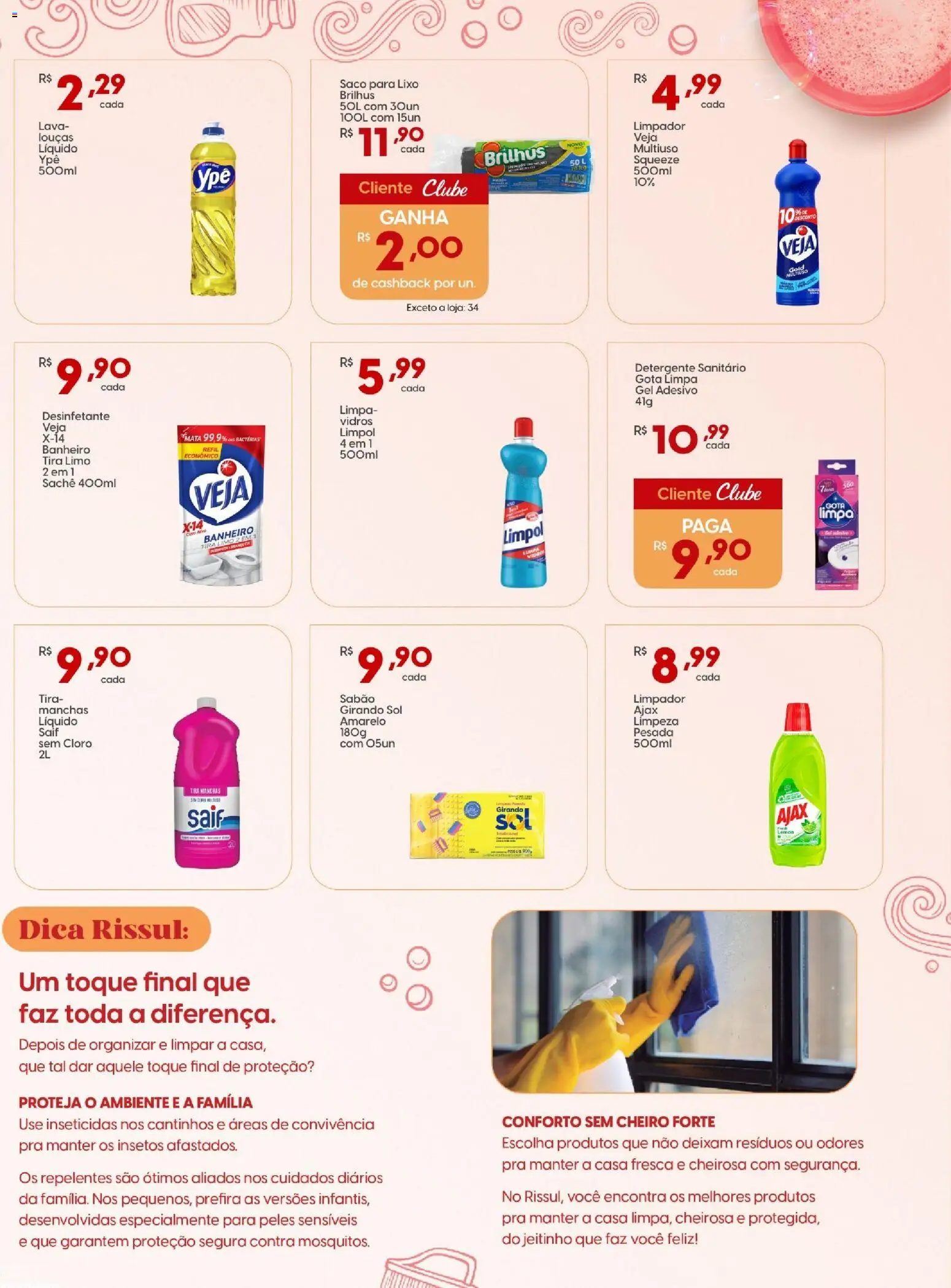 Rissul Folheto - válido de 11.11.2025 | Página: 3 | Produtos: Tira manchas, Detergente, Girando sol, Desinfetante