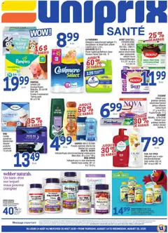 Preview of Uniprix weekly flyer / circulaire from shop Uniprix valid from 14.08.2025