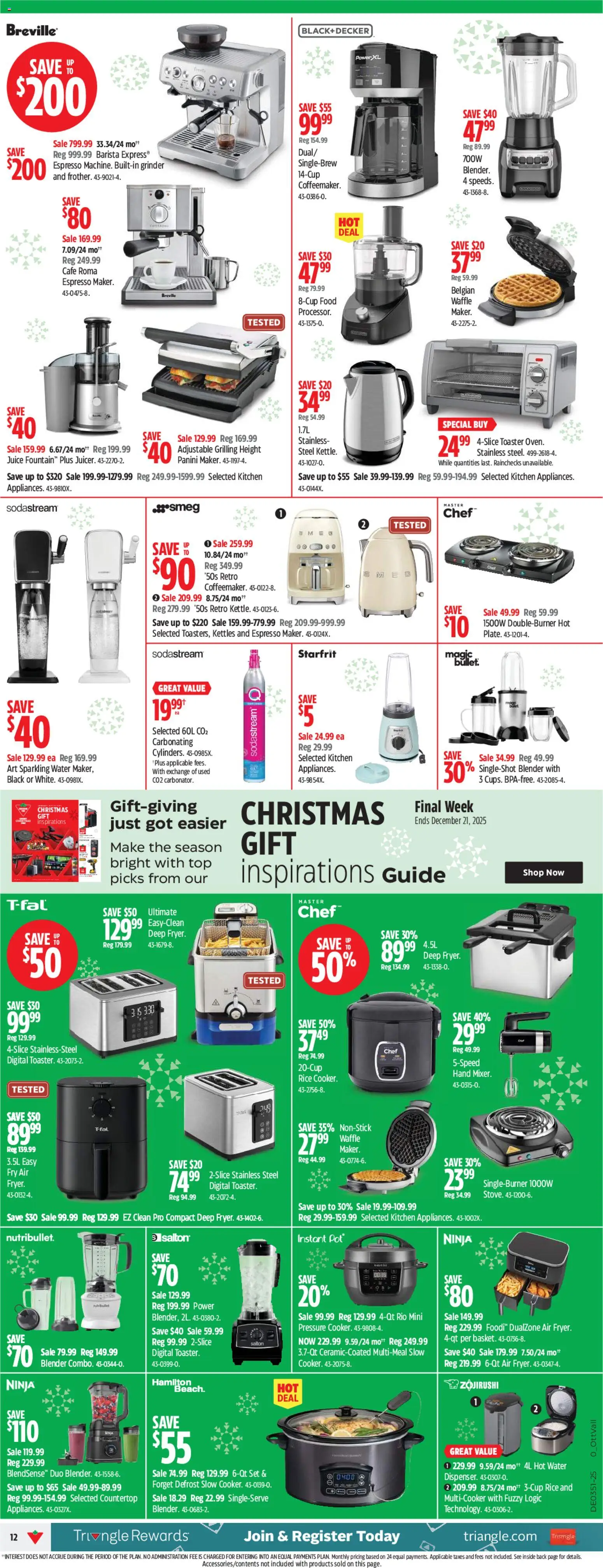 Canadian Tire flyer valid from 11.12.2025 | Page: 14 | Products: Rice, Toaster, Fryer, Juice