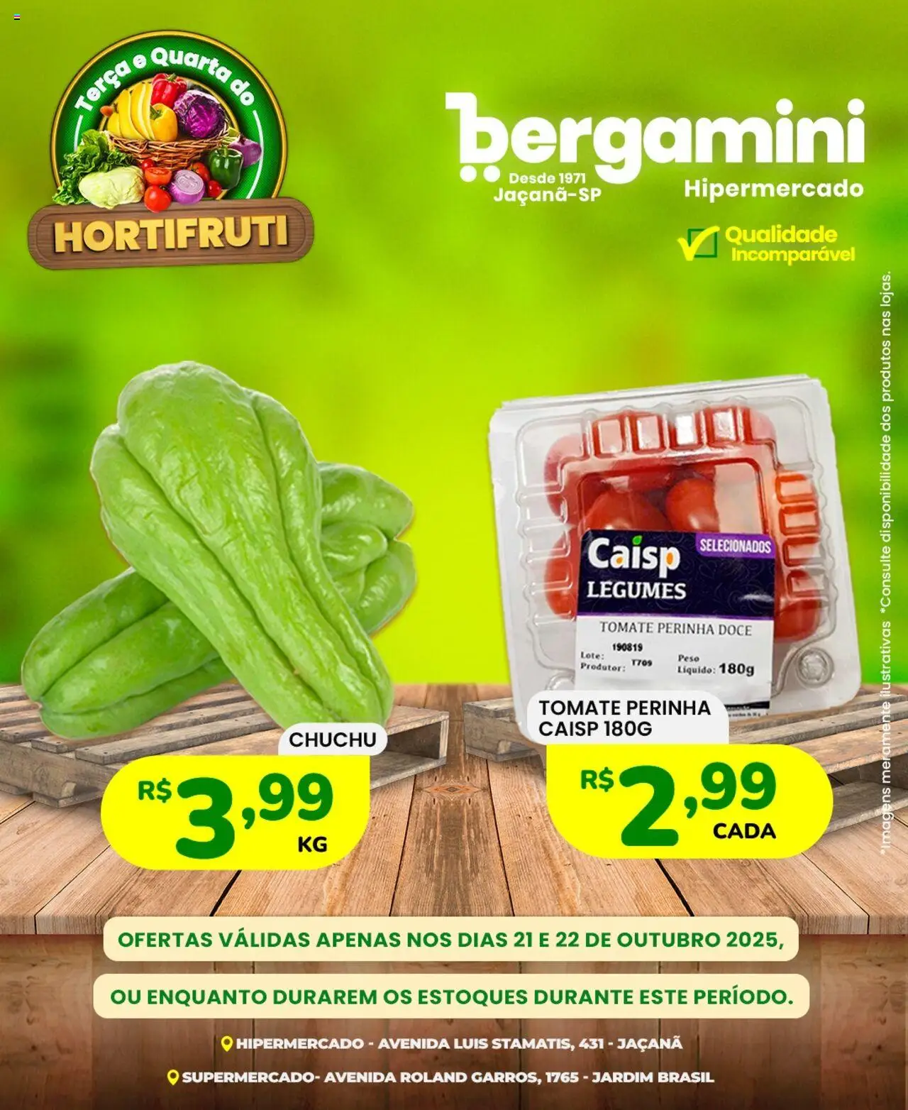 Supermercado Bergamini Folheto - válido de 21.10.2025 | Página: 9 | Produtos: Chuchu