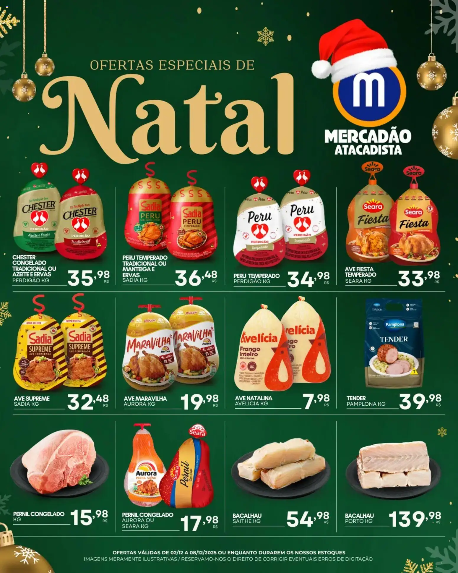 Mercadão Atacadista Folheto - válido de 02.12.2025 | Página: 1 | Produtos: Pernil, Manteiga, Frango, Azeite