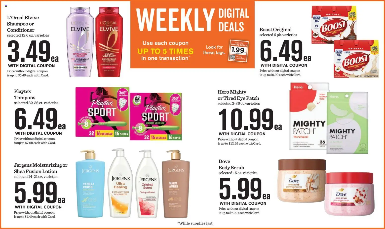 Mariano's Weekly Ad - valid from 07.01.2026 | Page: 3 | Products: Shampoo, Conditioner, Chocolate, Tampons
