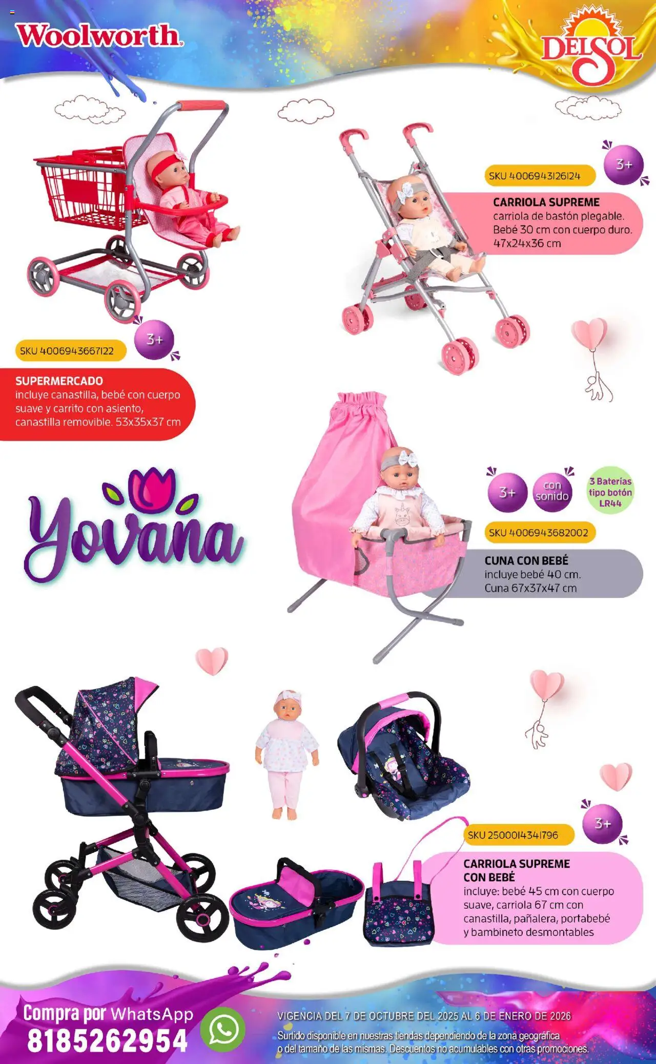 Nuevas ofertas de Del Sol y Woolworth válidas en toda la República Mexicana desde el 07.10.2025. ¡Encuentra las mejores ofertas en Del Sol y Woolworth - Catálogo Castillo Del Juguete! | Página: 73 | Productos: Carriola, Cuna