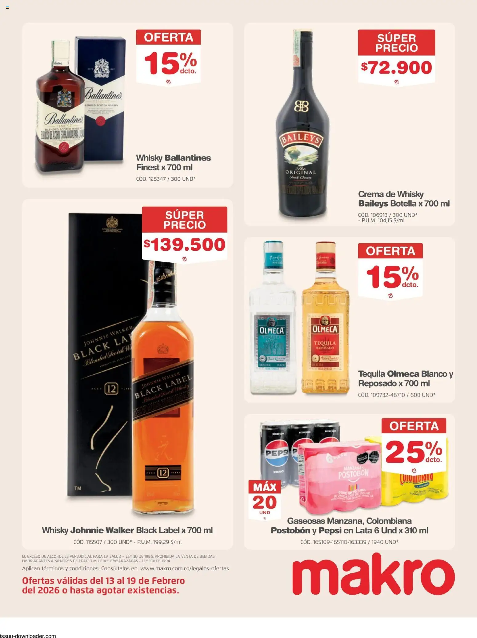 Makro revista - valida desde el 13.02.2026 | Página: 6 | Productos: Whisky, Tablet, Botella, Tintura