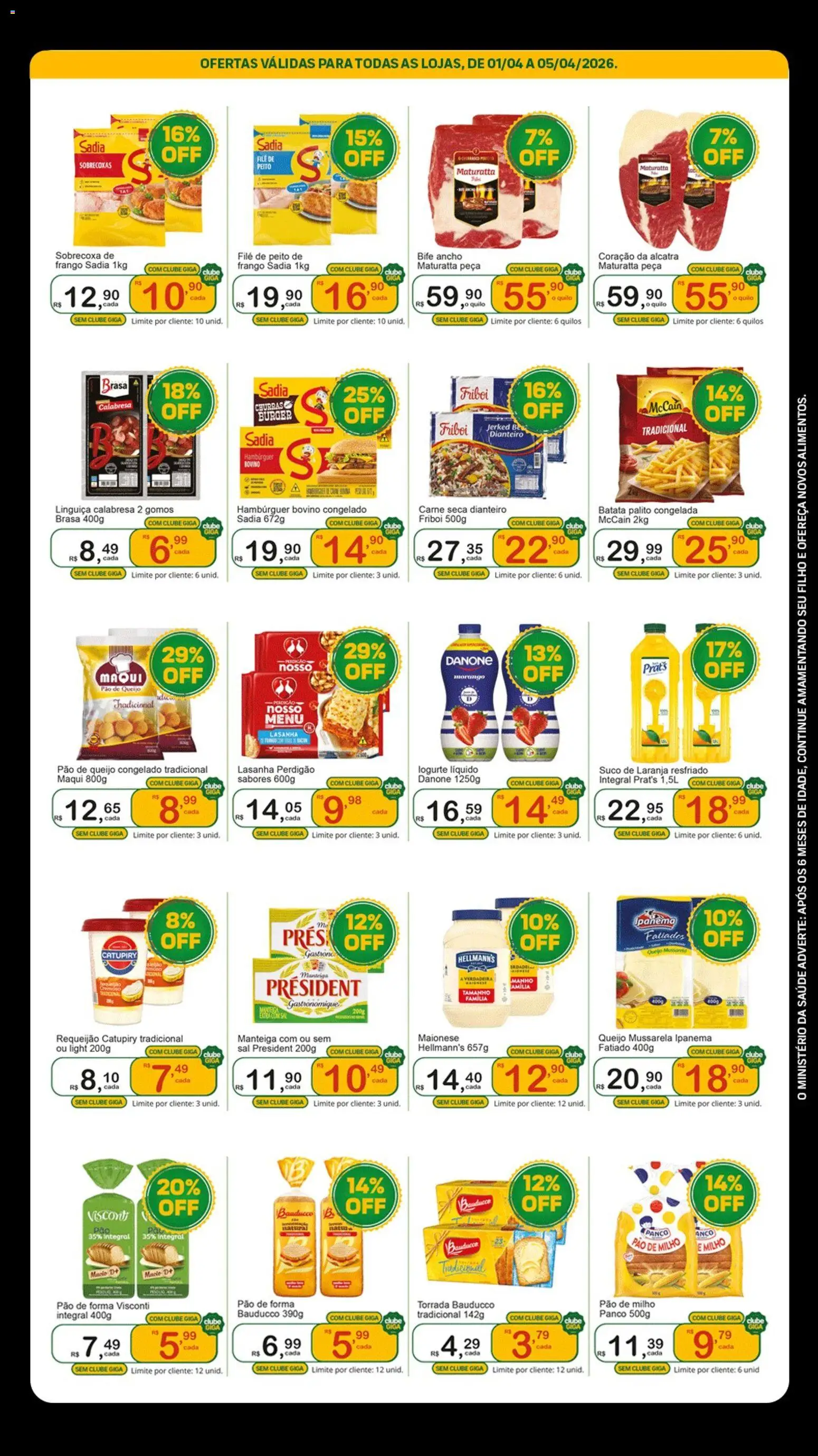 GIGA Atacado Folheto - válido de 01.04.2026 | Página: 2 | Produtos: Catupiry, Hambúrguer, Lasanha, Batata