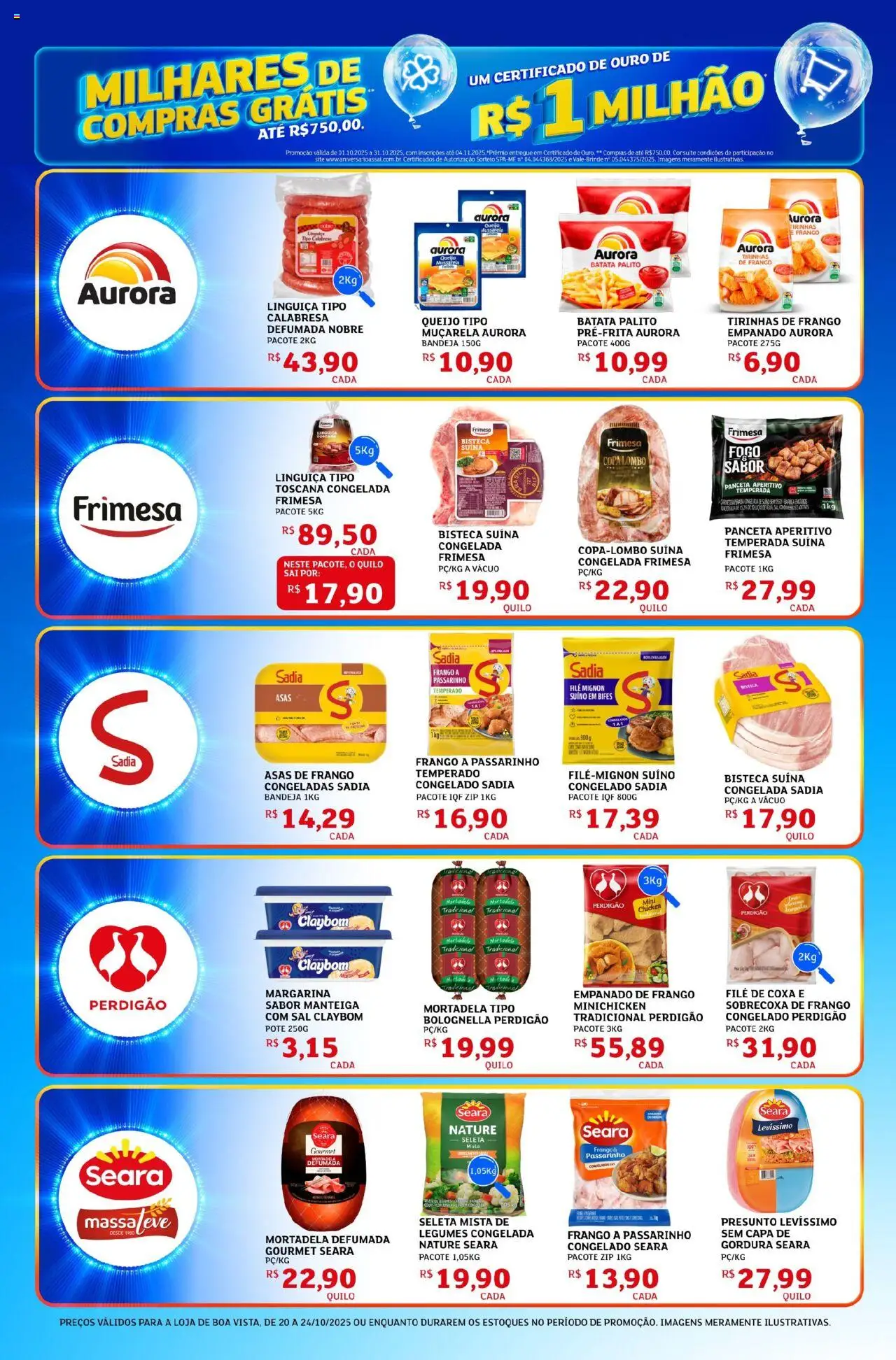 Assaí Atacadista Folheto - válido de 20.10.2025 | Página: 2 | Produtos: Linguiça, Lombo, Bandeja, Sal
