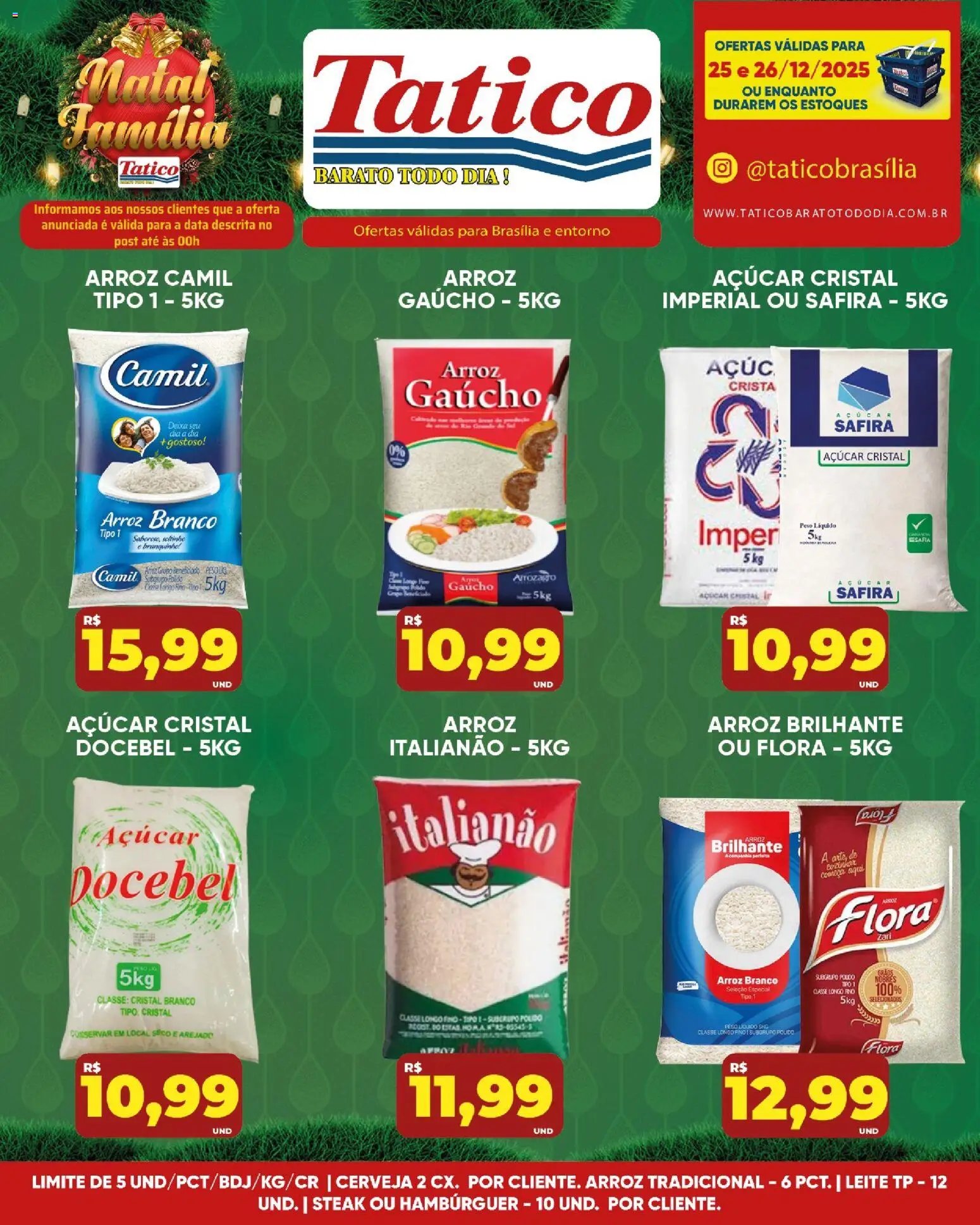 Tatico Folheto - válido de 24.12.2025 | Página: 22 | Produtos: Cerveja, Arroz, Hambúrguer, Açúcar