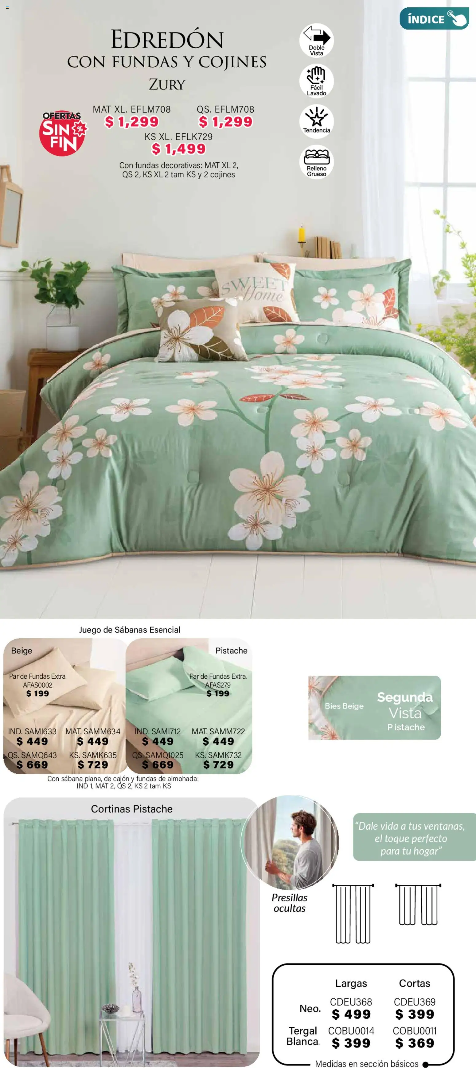 Nuevas ofertas de Colchas Concord válidas en toda la República Mexicana desde el 01.11.2025. ¡Encuentra las mejores ofertas en Colchas Concord Buen Fin! | Página: 99 | Productos: Juego, Almohada, Sabanas, Cortinas