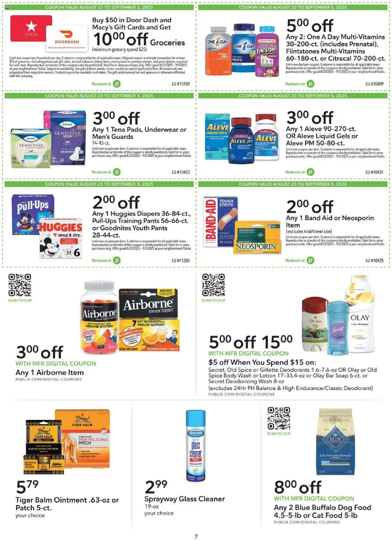 Publix Extra Savings - valid from 23.08.2025 | Page: 7 | Products: Vitamin, Dog Food, Deodorant, Pants