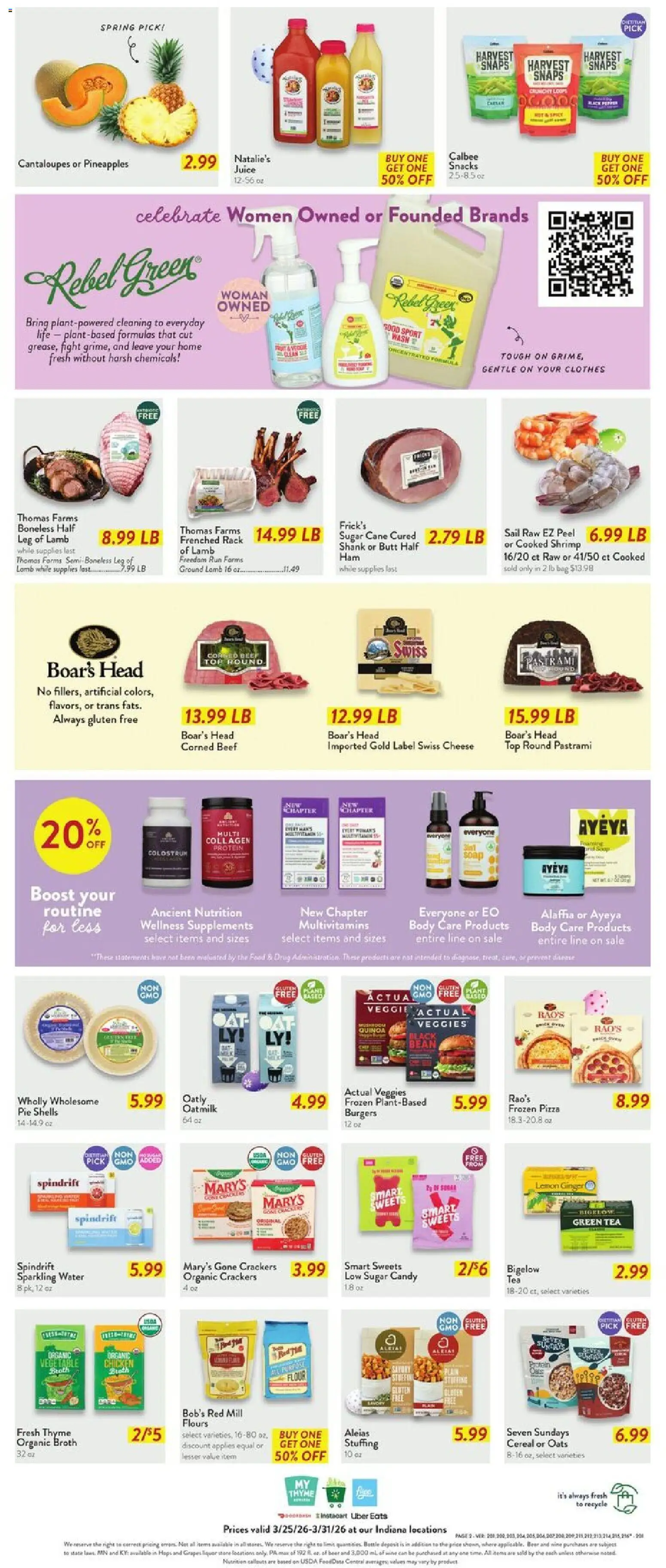 Fresh Thyme Weekly Ad - IN - valid from 25.03.2026 | Page: 4 | Products: Ginger, Tea, Beef, Sugar