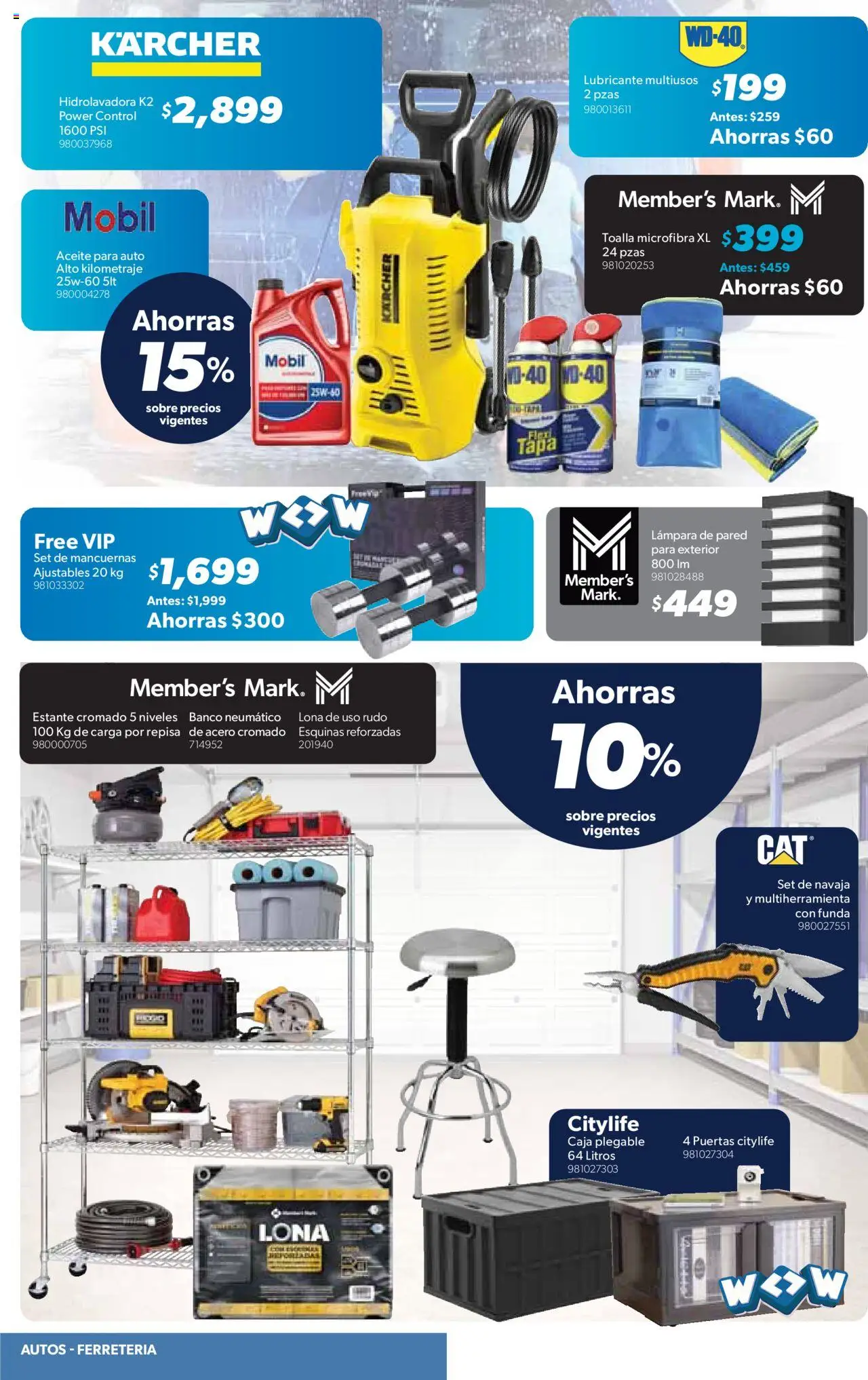 Nuevas ofertas de Sam's Club válidas en toda la República Mexicana desde el 07.08.2025. ¡Encuentra las mejores ofertas en Sam's Club - Catálogo Productos Especiales! | Página: 20 | Productos: Repisa, Hidrolavadora, Funda, Caja