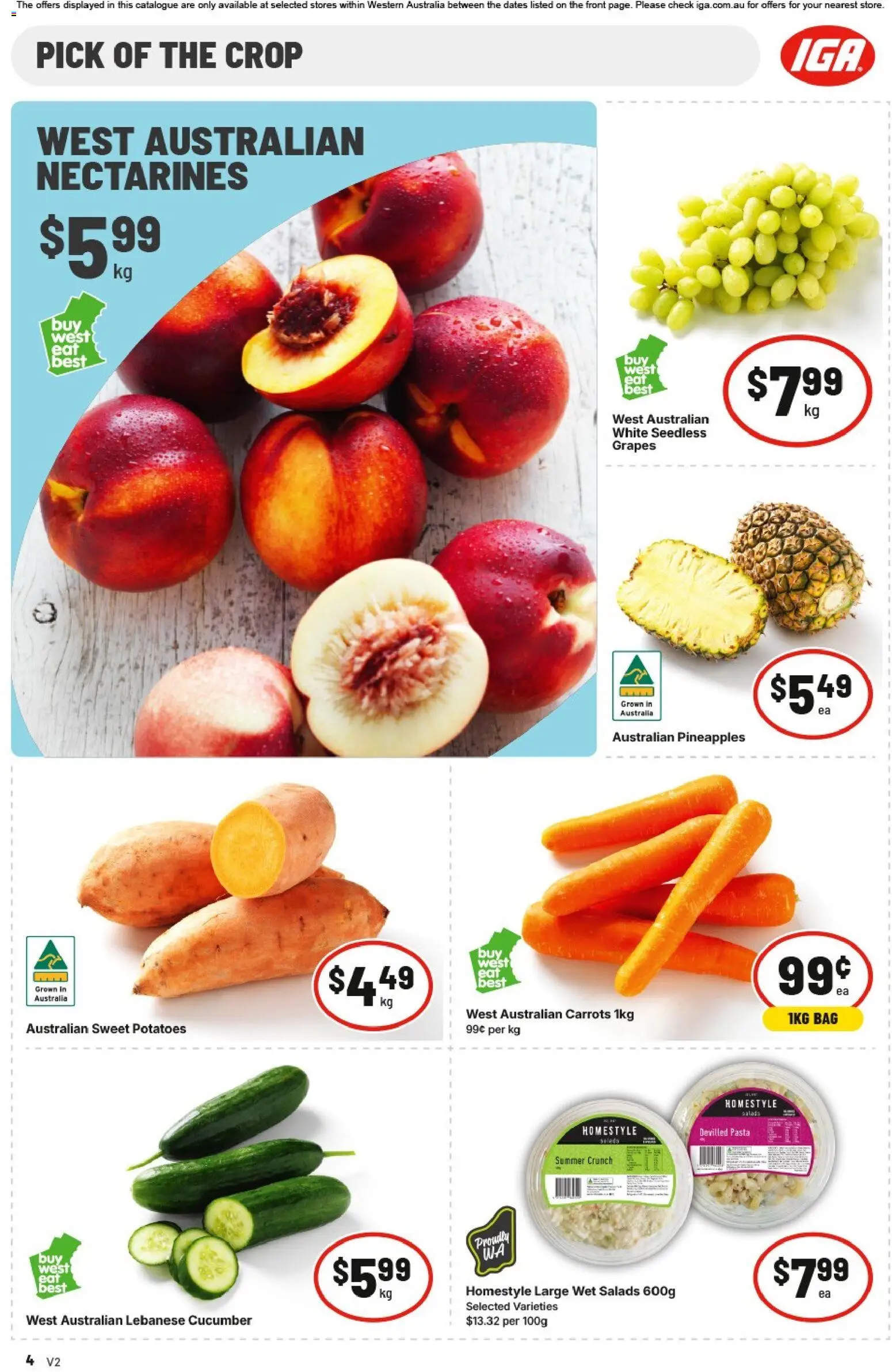 IGA catalogue - valid from 28.01.2026 | Page: 4 | Products: Carrots, Potatoes, Grapes, Bag