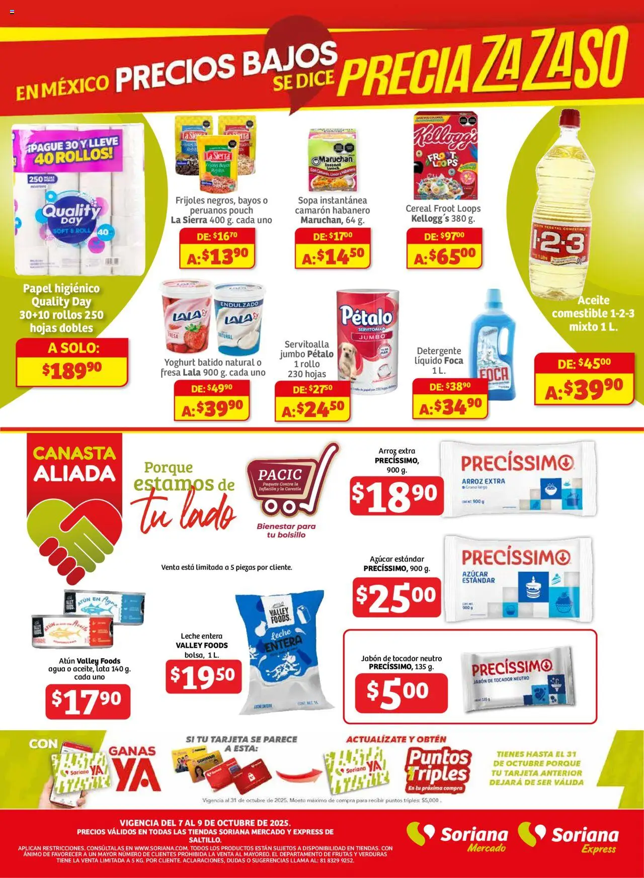 Nuevas ofertas de Soriana válidas en toda la República Mexicana desde el 07.10.2025. ¡Encuentra las mejores ofertas en Soriana - Frescos del Mandado Mercado Saltillo! | Página: 3 | Productos: Fresa, Sopa, Leche, Sierra