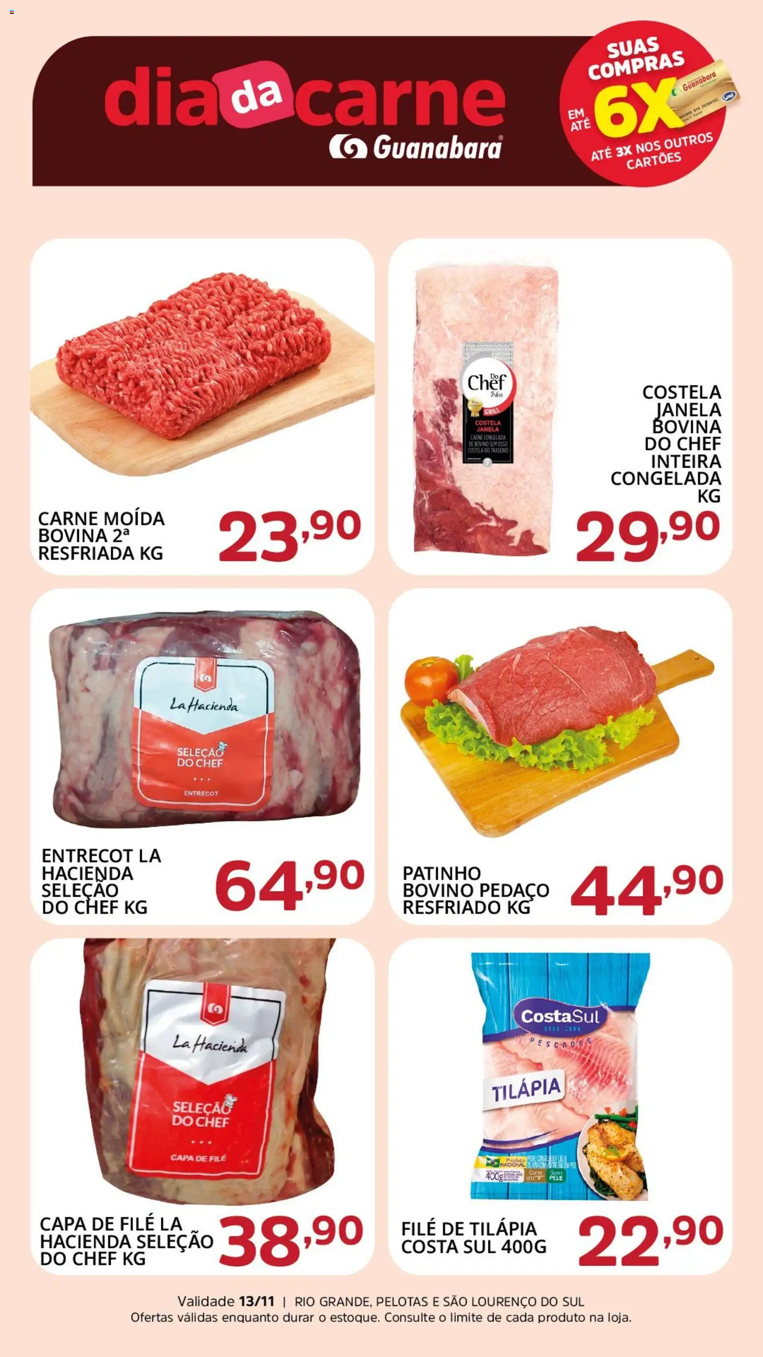 Supermercado Guanabara Folheto - válido de 13.11.2025 | Página: 1 | Produtos: Grill, Janela, Carne, Carne moída