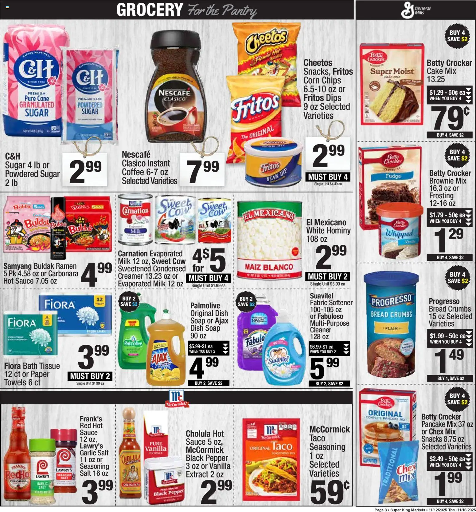 Super King - Weekly Ad - valid from 19.11.2025 | Page: 3 | Products: Coffee, Fabric softener, Salt, Garlic