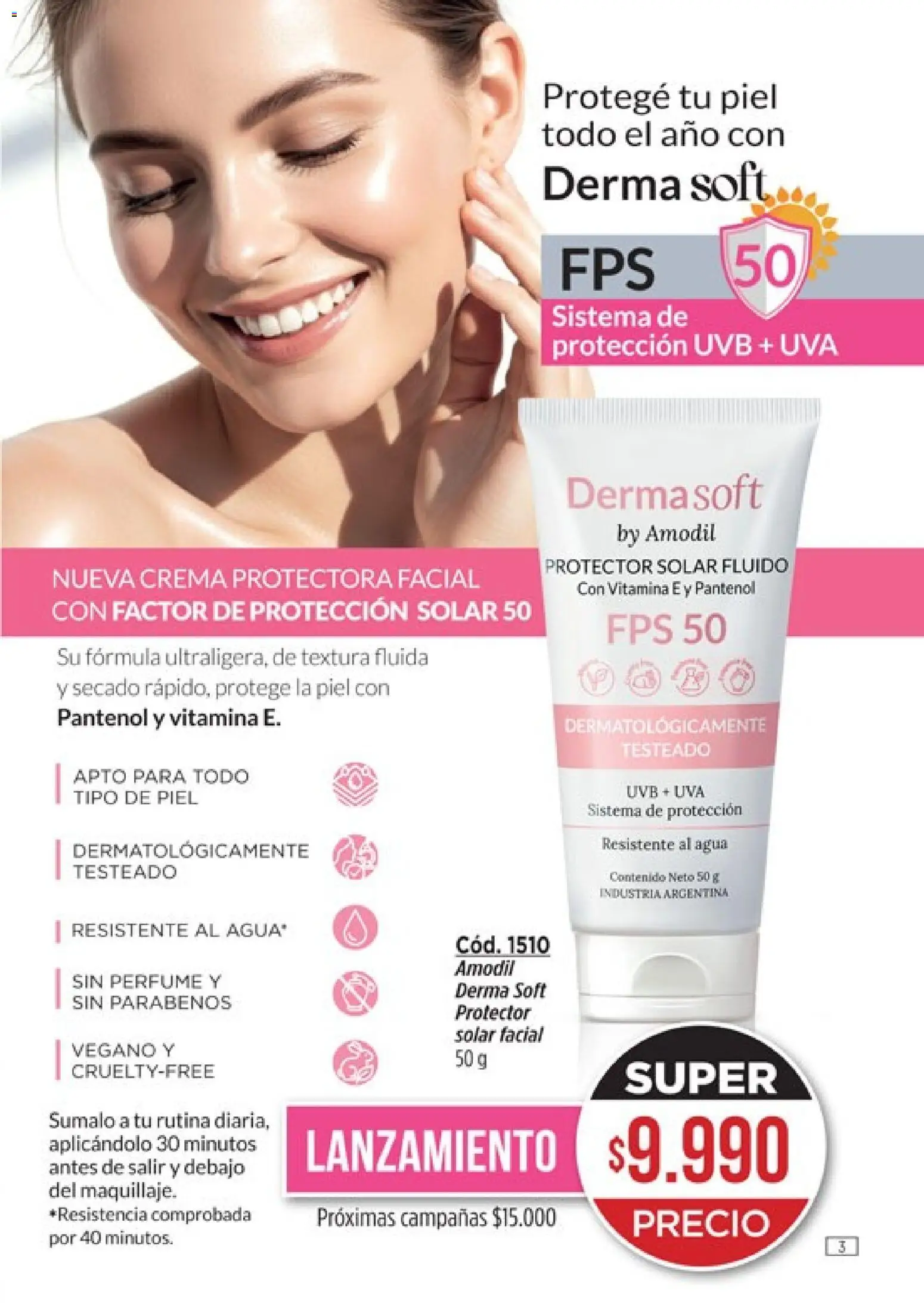 Catálogo Amodil Campaña 1/2026 │ válido desde el 01.01.2026 | Página: 3 | Productos: Perfume, Protector solar, Agua, Uva