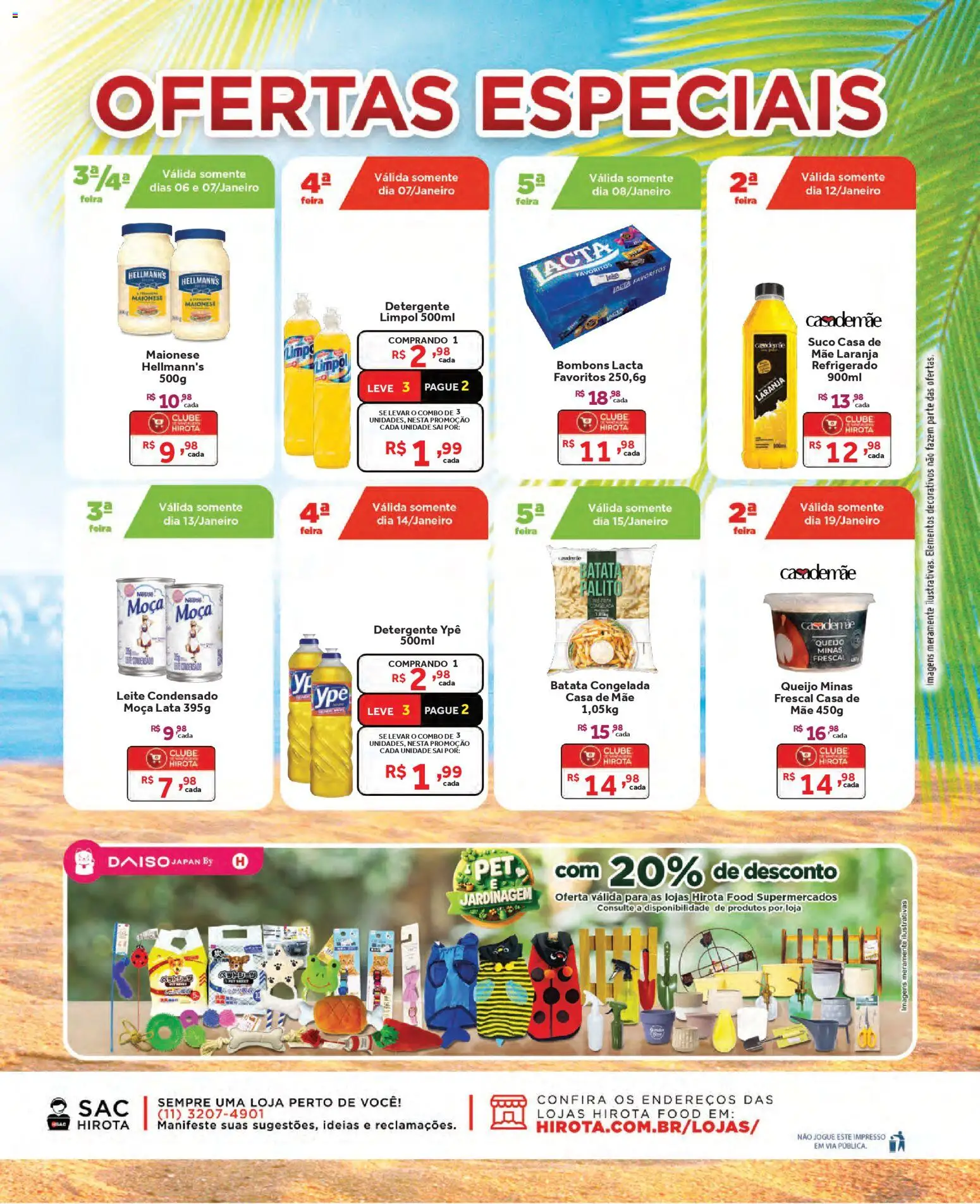 Hirota Food Folheto - válido de 07.01.2026 | Página: 6 | Produtos: Detergente, Queijo, Suco, Leite condensado