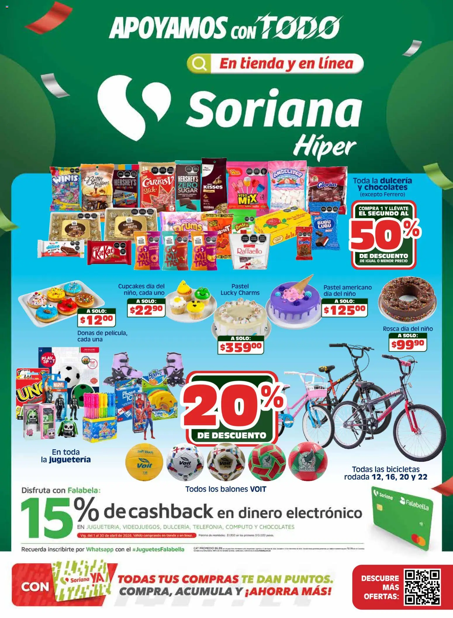Nuevas ofertas de Soriana válidas en toda la República Mexicana desde el 23.04.2026. ¡Encuentra las mejores ofertas en Soriana En México apoyamos con todo - Híper Nacional! | Página: 1 | Productos: Pastel, Té