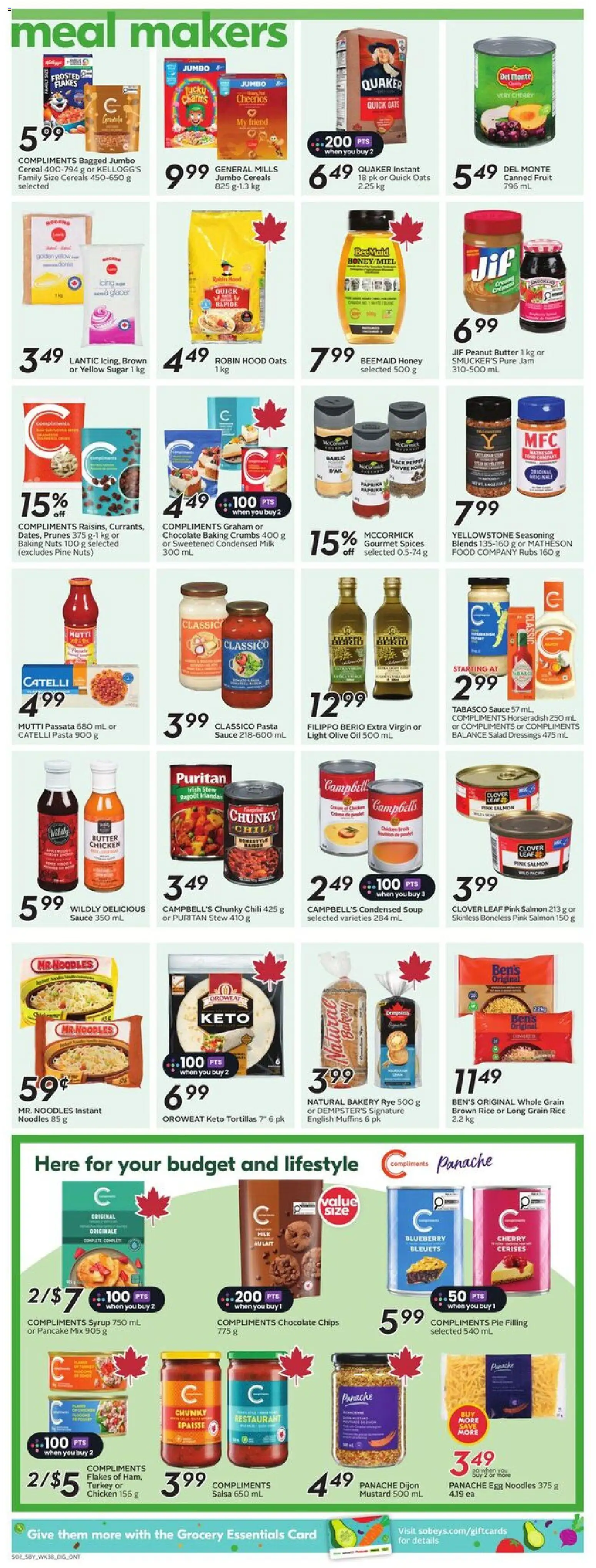 Sobeys flyer valid from 15.01.2026 | Page: 10 | Products: Flakes, Turkey, Bakery, Butter