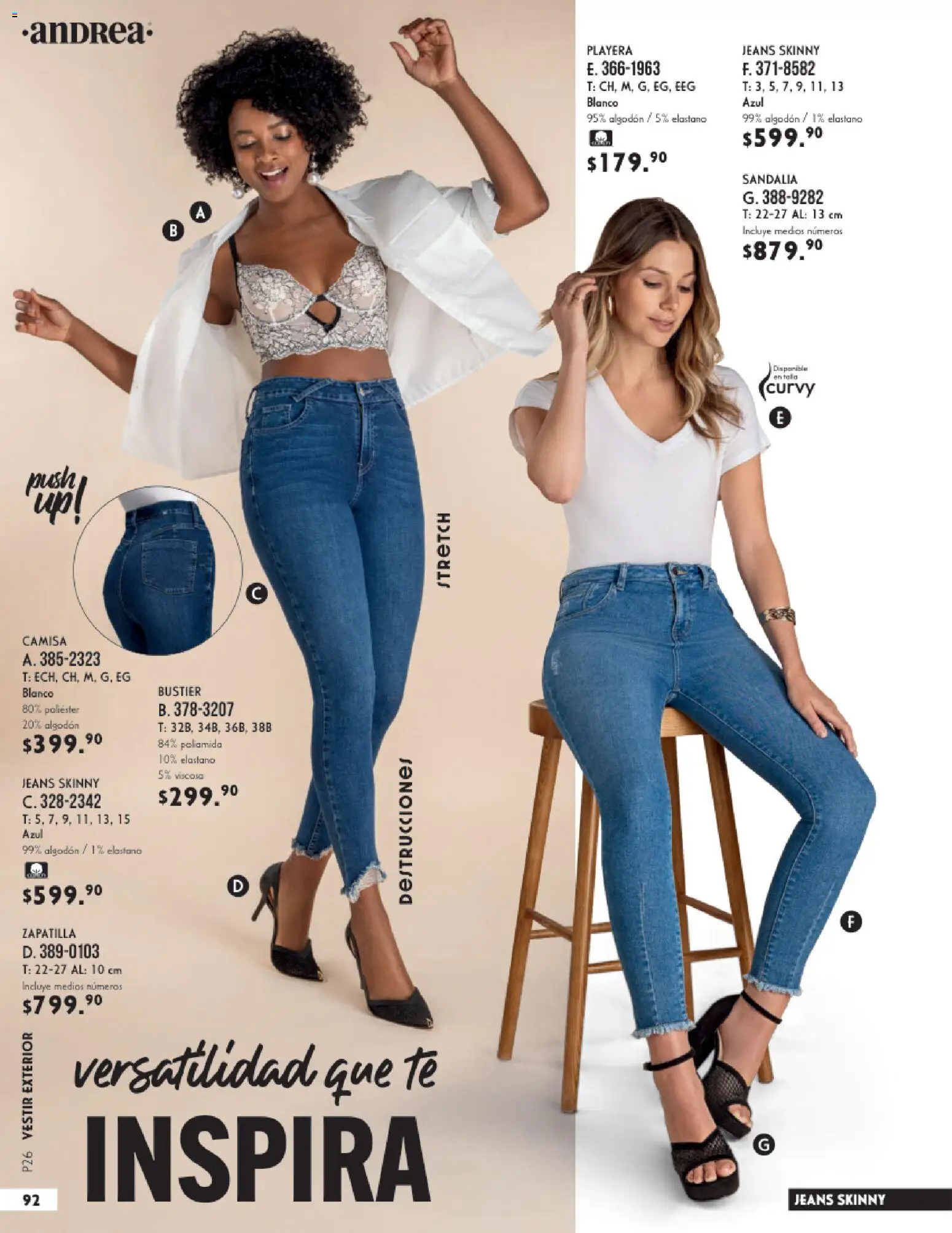 Nuevas ofertas de Andrea válidas en toda la República Mexicana desde el 25.01.2026. ¡Encuentra las mejores ofertas en Andrea catálogo Vestir! | Página: 92 | Productos: Camisa, Algodón, Playera, Té