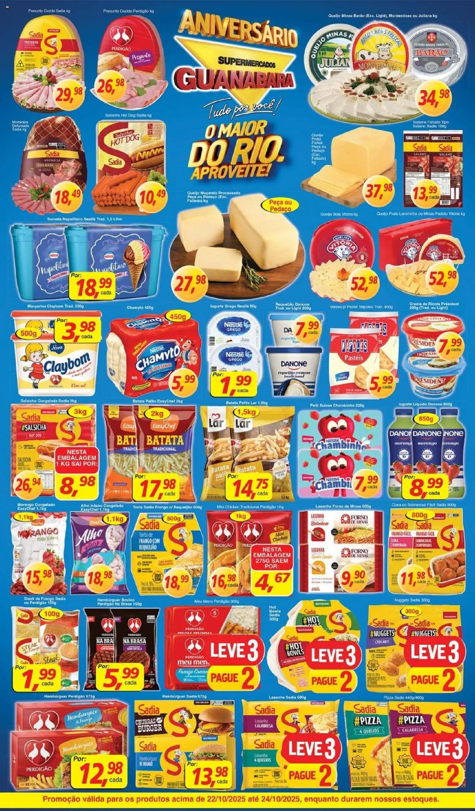 Supermercados Guanabara Folheto - válido de 22.10.2025 | Página: 4 | Produtos: Cola, Salame, Ricota, Creme