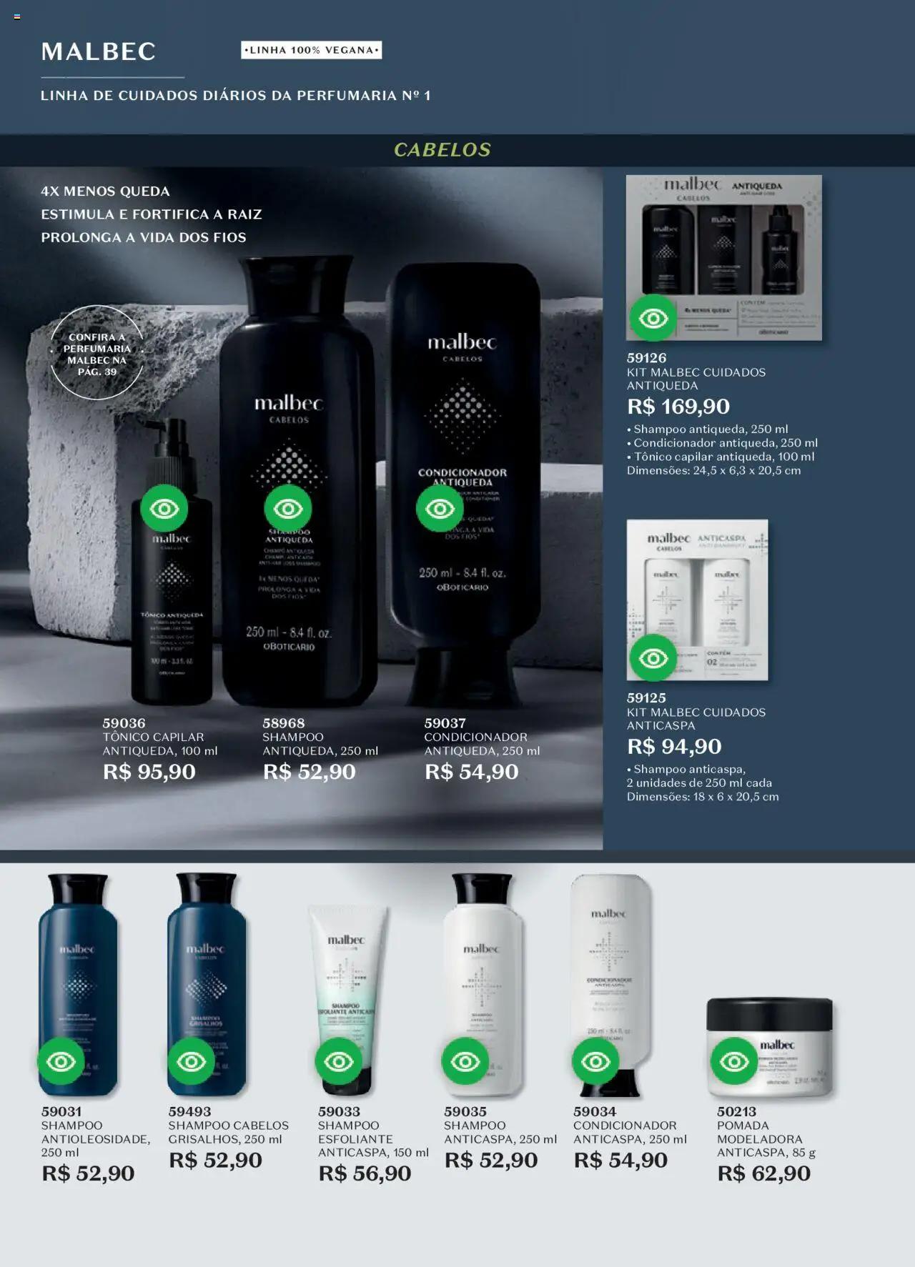 O Boticário Folheto - válido de 11.08.2025 | Página: 169 | Produtos: Shampoo, Tônico, Condicionador, Pomada