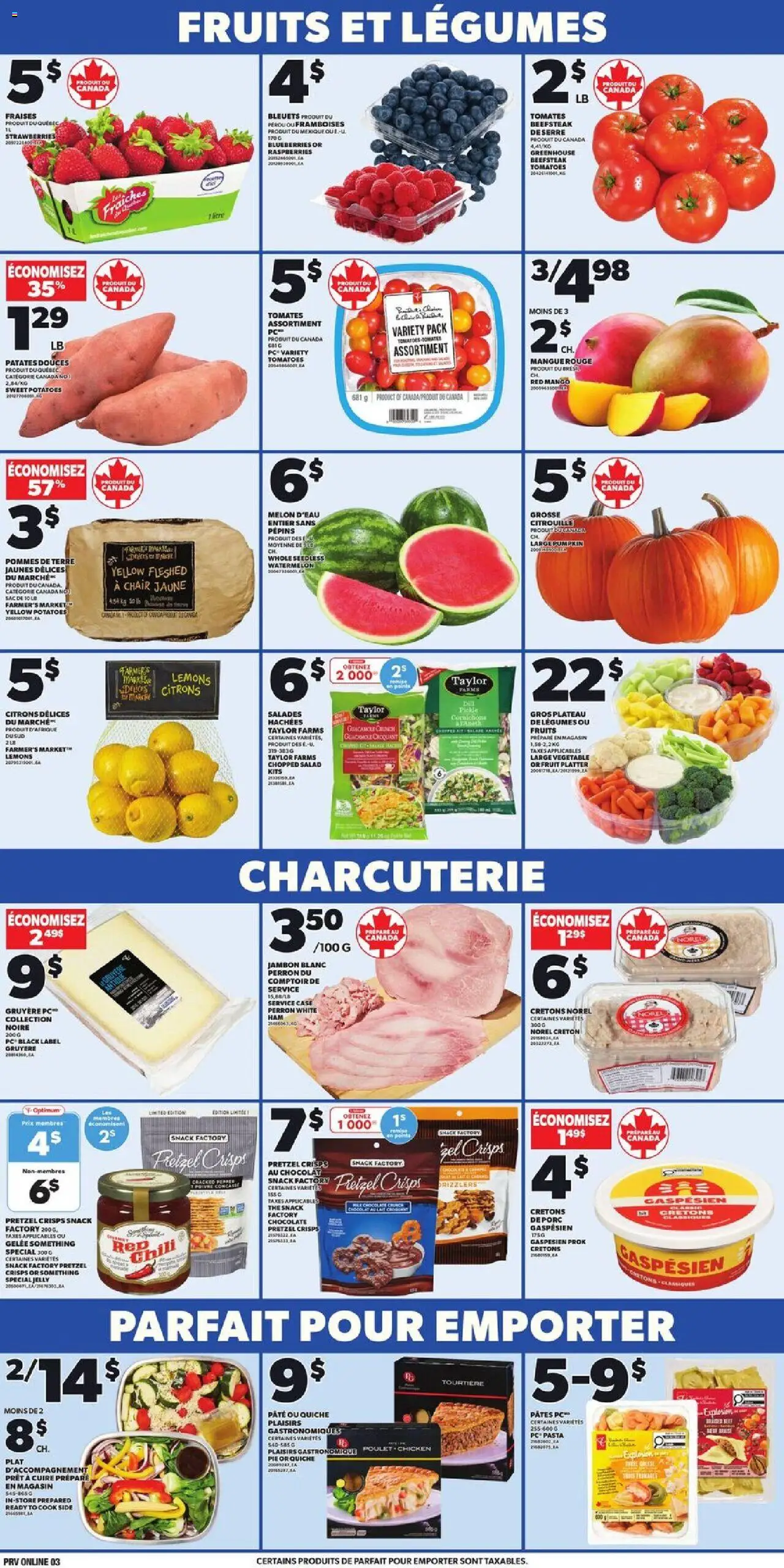 Provigo flyer valid from 09.10.2025 | Page: 3 | Products: Salad, PC, Potatoes, Chocolate