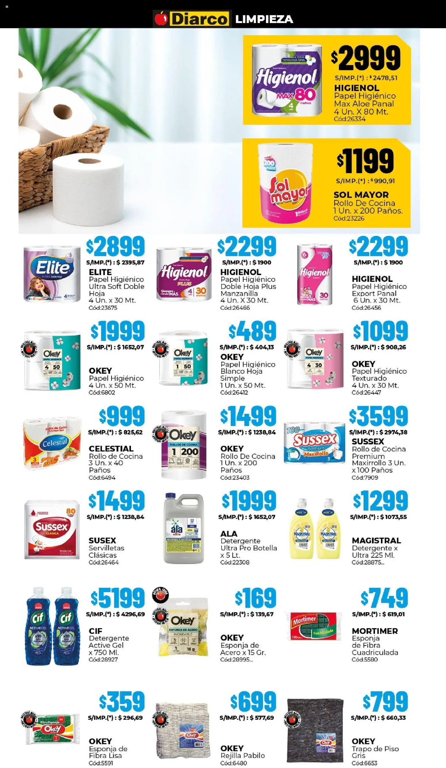 Diarco ofertas │ válido desde el 23.03.2026 | Página: 16 | Productos: Trapo de piso, Botella, Rejilla, Esponja