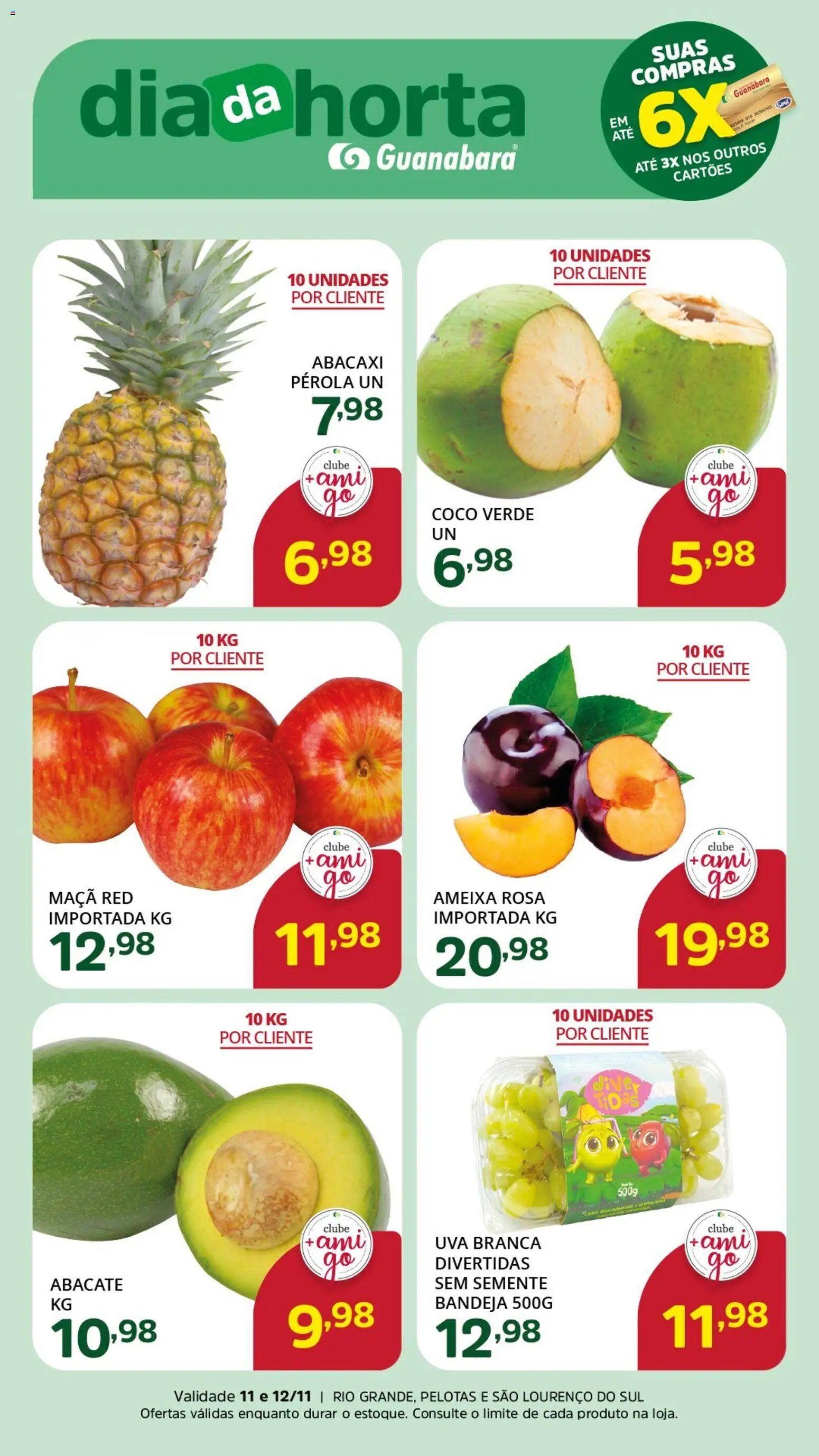 Supermercado Guanabara Folheto - válido de 11.11.2025 | Página: 2 | Produtos: Coco, Abacaxi, Bandeja, Ameixa