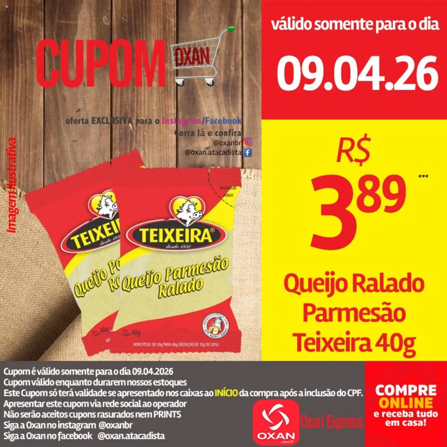Oxan Atacadista Folheto - válido de 09.04.2026 | Página: 16 | Produtos: Queijo, Parmesão, Queijo ralado, Queijo parmesão