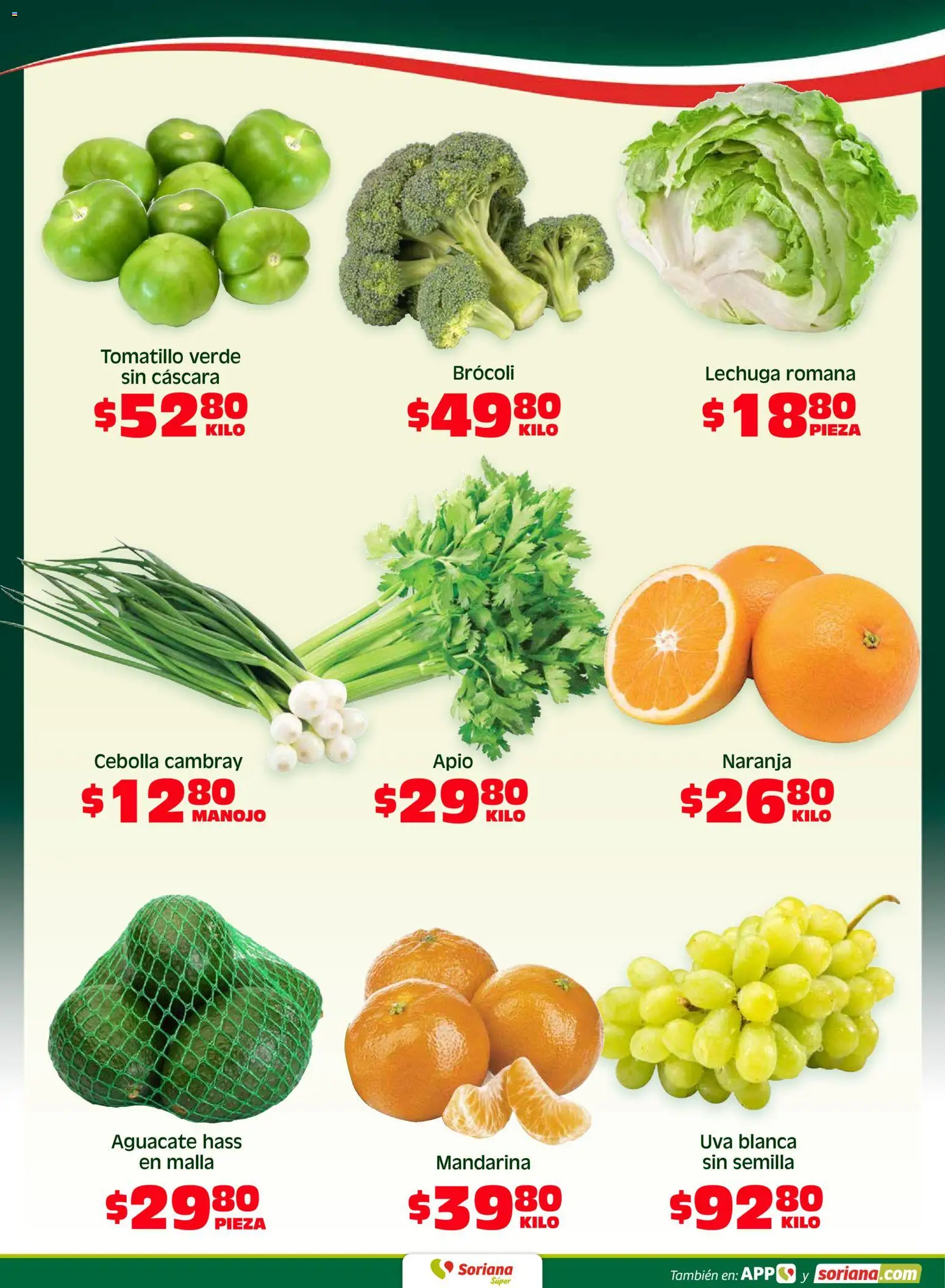 Nuevas ofertas de Soriana válidas en toda la República Mexicana desde el 24.04.2026. ¡Encuentra las mejores ofertas en Soriana Fin de Semana Súper: Ver, Tab, Chis, Camp, Yuc y Q. Roo! | Página: 3 | Productos: Lechuga, Aguacate, Uva, Malla