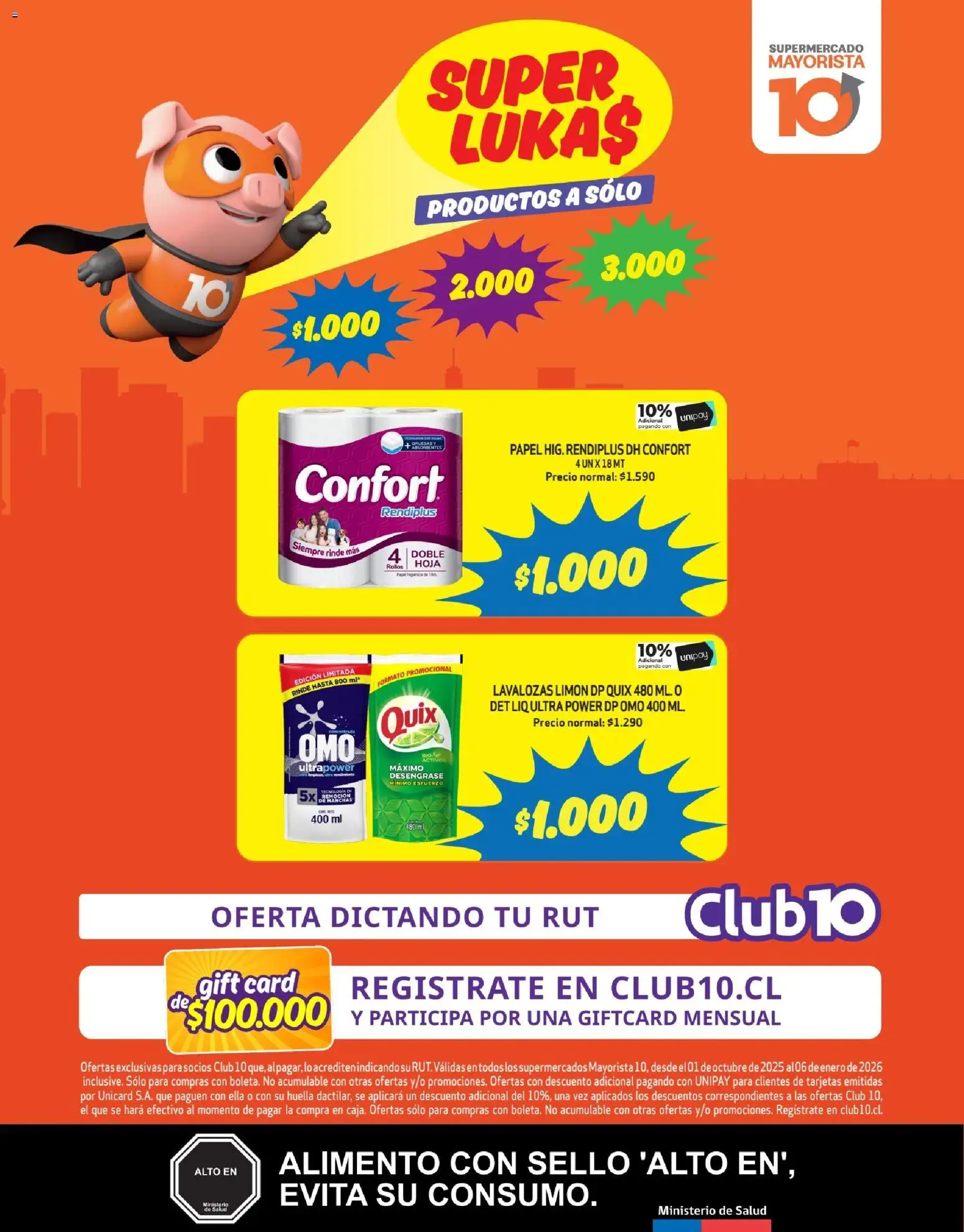 Mayorista 10 Ofertas │ válido desde el 01.10.2025 | Página: 18 | Productos: Limón, Papel higiénico