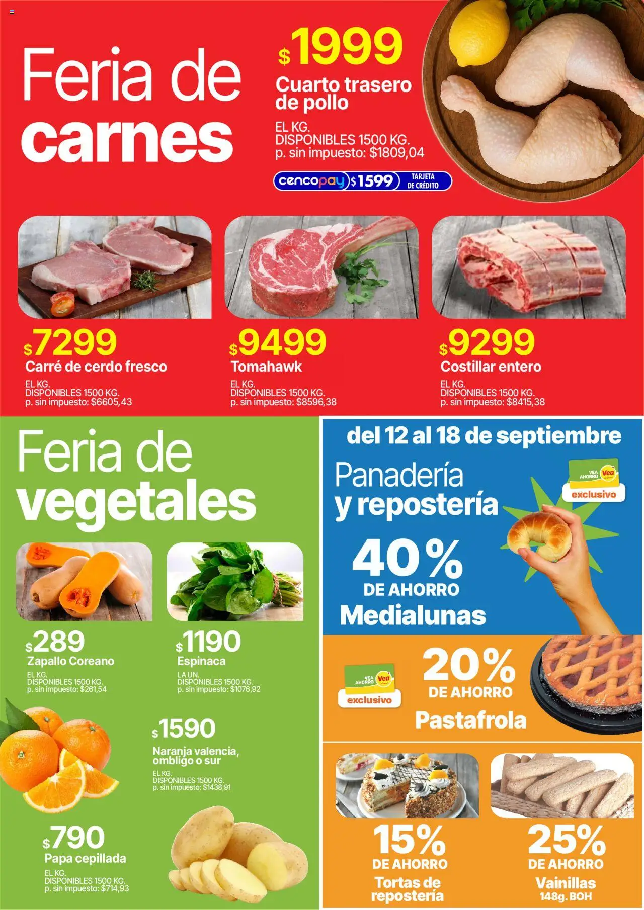 Vea - Oferta fin de semana | CUYO │ válido desde el 12.09.2025 | Página: 2 | Productos: Panadería, Zapallo, Papa, Cerdo