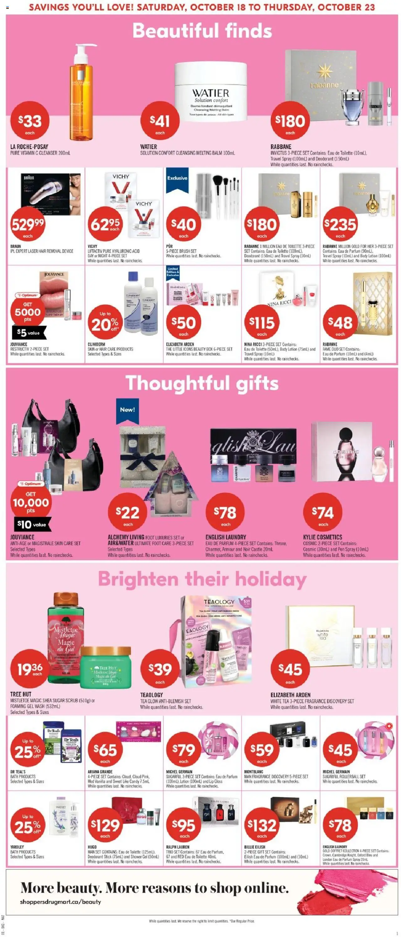 Shoppers flyer valid from 18.10.2025 | Page: 13 | Products: Tea, Brush, Body lotion, Toilette