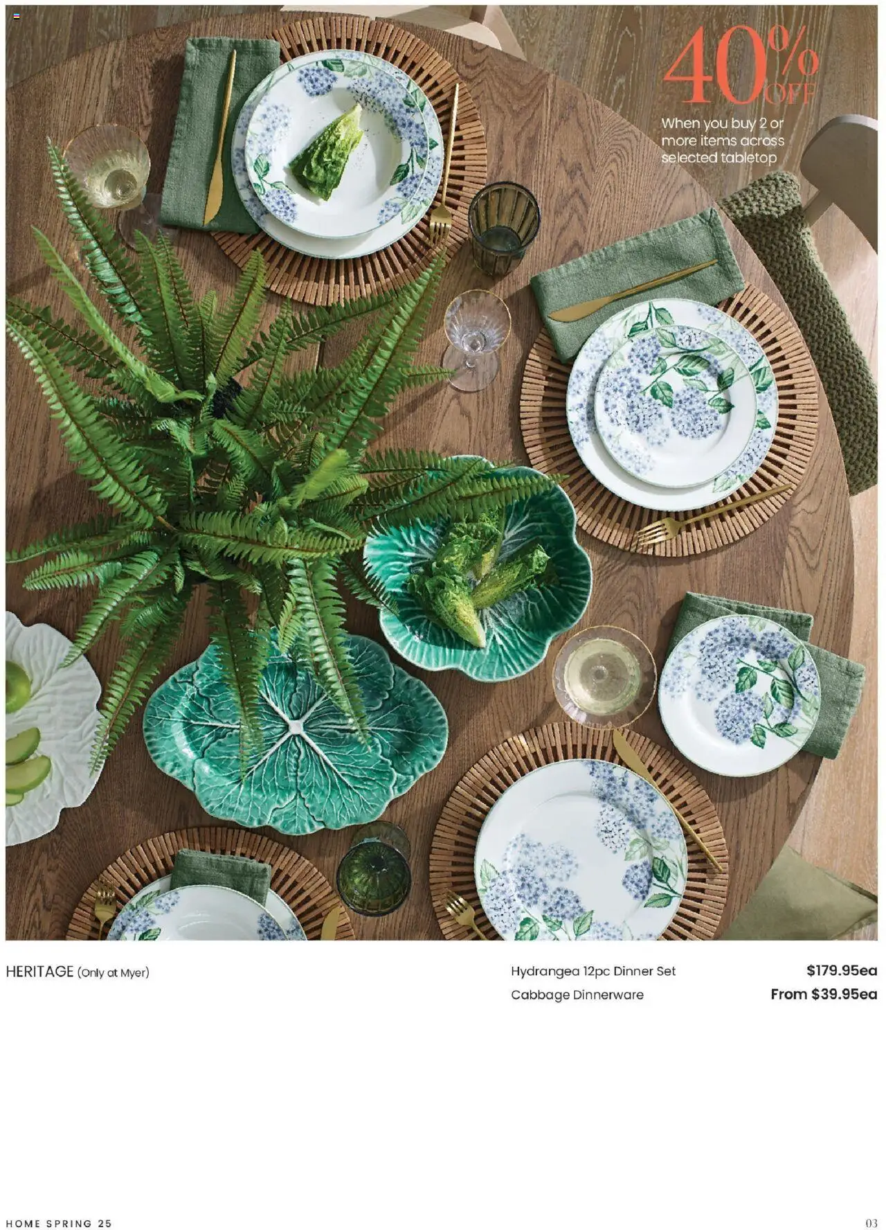 Myer catalogue - valid from 04.08.2025 | Page: 3 | Products: Dinner set, Cabbage