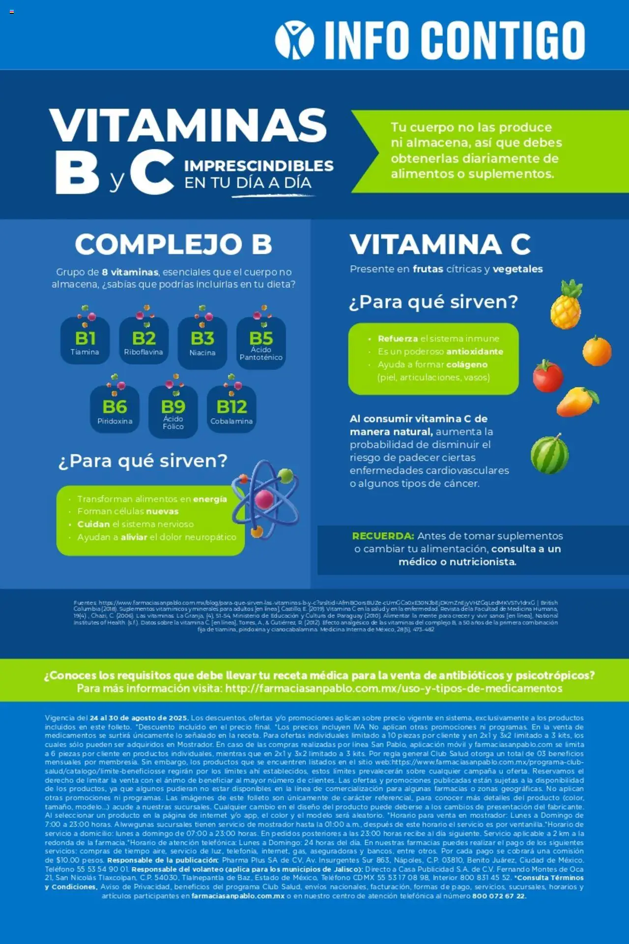 Nuevas ofertas de Farmacia San Pablo válidas en toda la República Mexicana desde el 24.08.2025. ¡Encuentra las mejores ofertas en Farmacia San Pablo catálogo! | Página: 15 | Productos: Analgésico, Vitaminas, Vasos, Teléfono