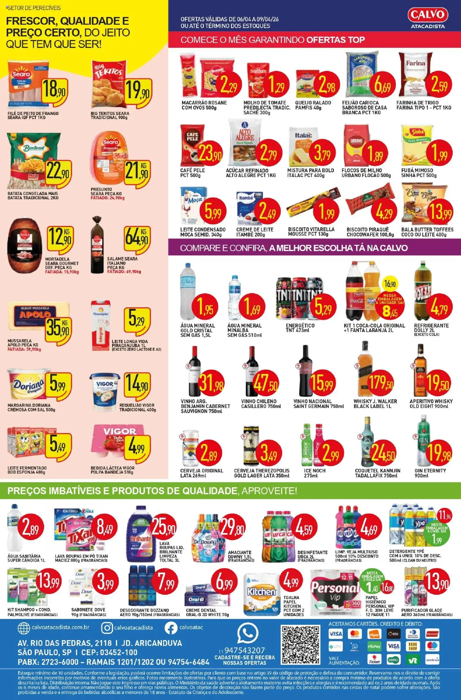 Calvo Atacadista Folheto - válido de 06.04.2026 | Página: 2 | Produtos: Shampoo, Rolo, Cola, Gin eternity
