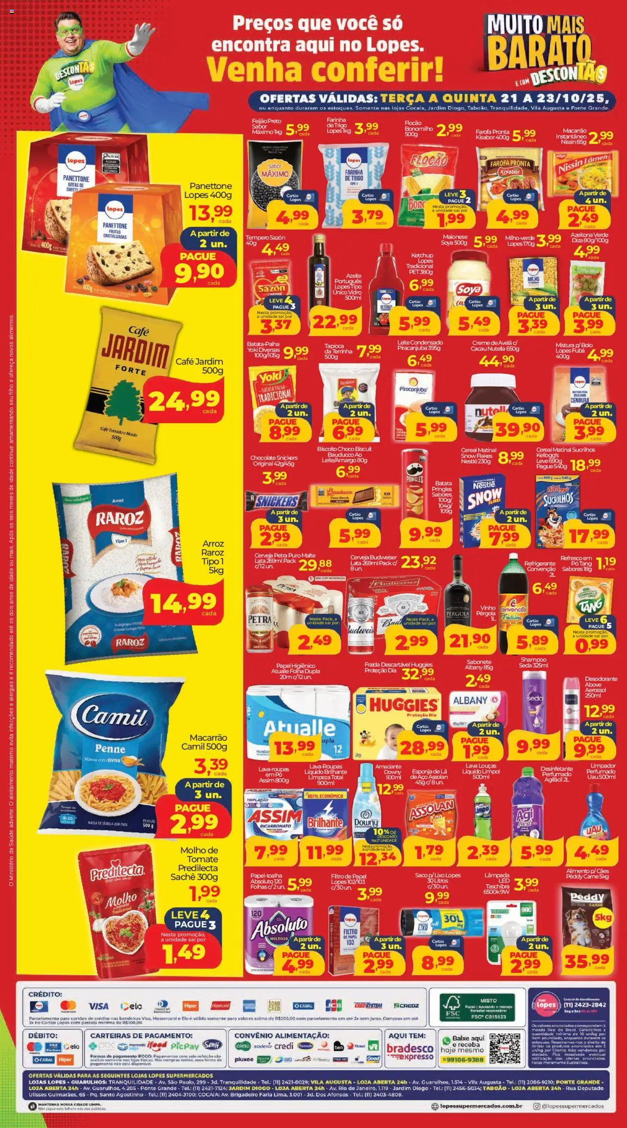 Lopes Supermercados Folheto - válido de 21.10.2025 | Página: 2 | Produtos: Lâmpada, Chocolate, Azeite, Amaciante