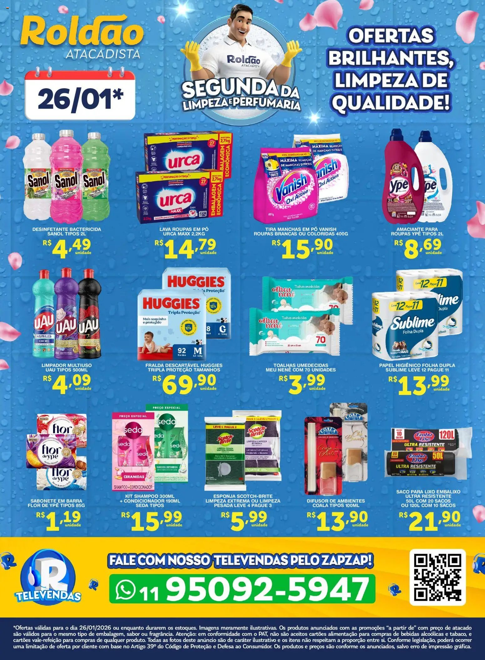 Roldão Folheto - válido de 26.01.2026 | Página: 1 | Produtos: Difusor, Fralda descartável huggies, Fraldas, Amaciante