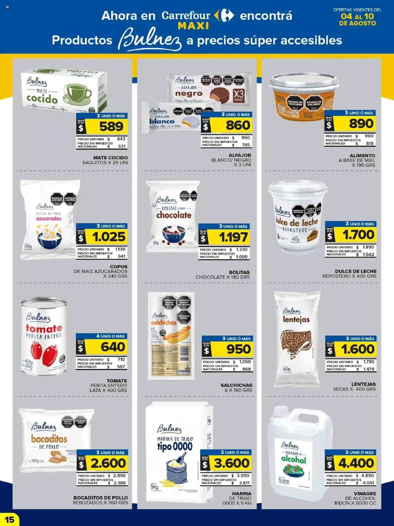 Carrefour Maxi catálogo │ válido desde el 04.08.2025 | Página: 15 | Productos: Copos, Bidón, Maiz, Tomate