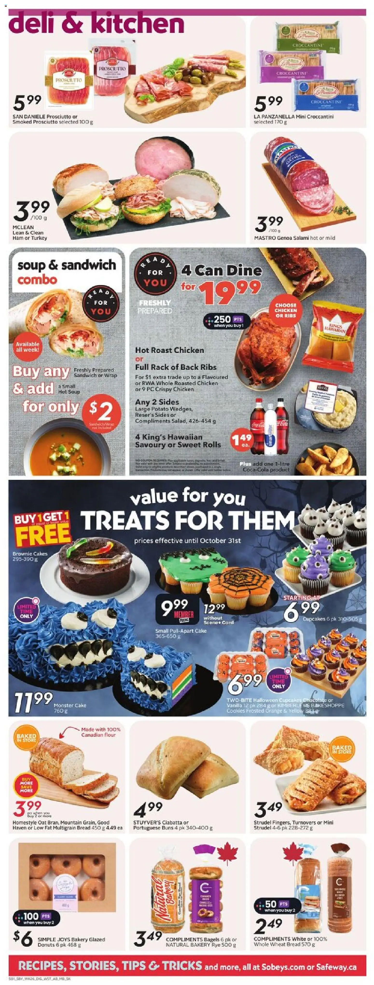 Sobeys flyer valid from 23.10.2025 | Page: 9 | Products: Turkey, Bakery, Bread, Chocolate