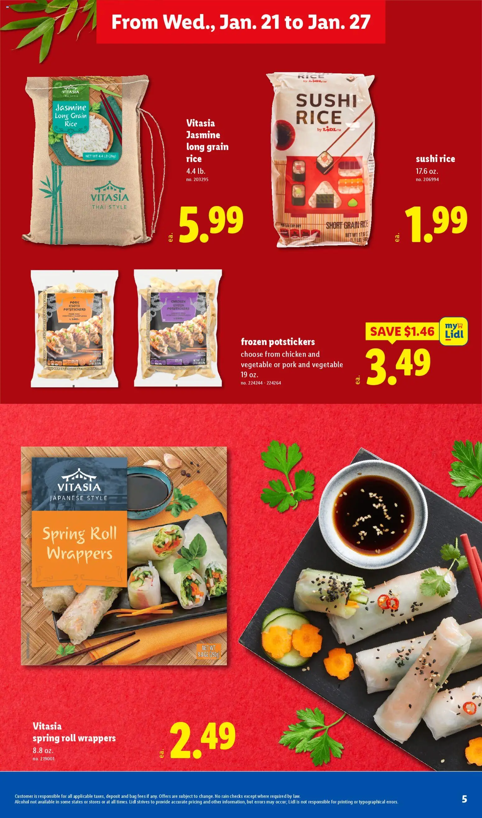 Lidl Weekly Ad - valid from 21.01.2026 | Page: 5 | Products: Pork, Rice, Bag
