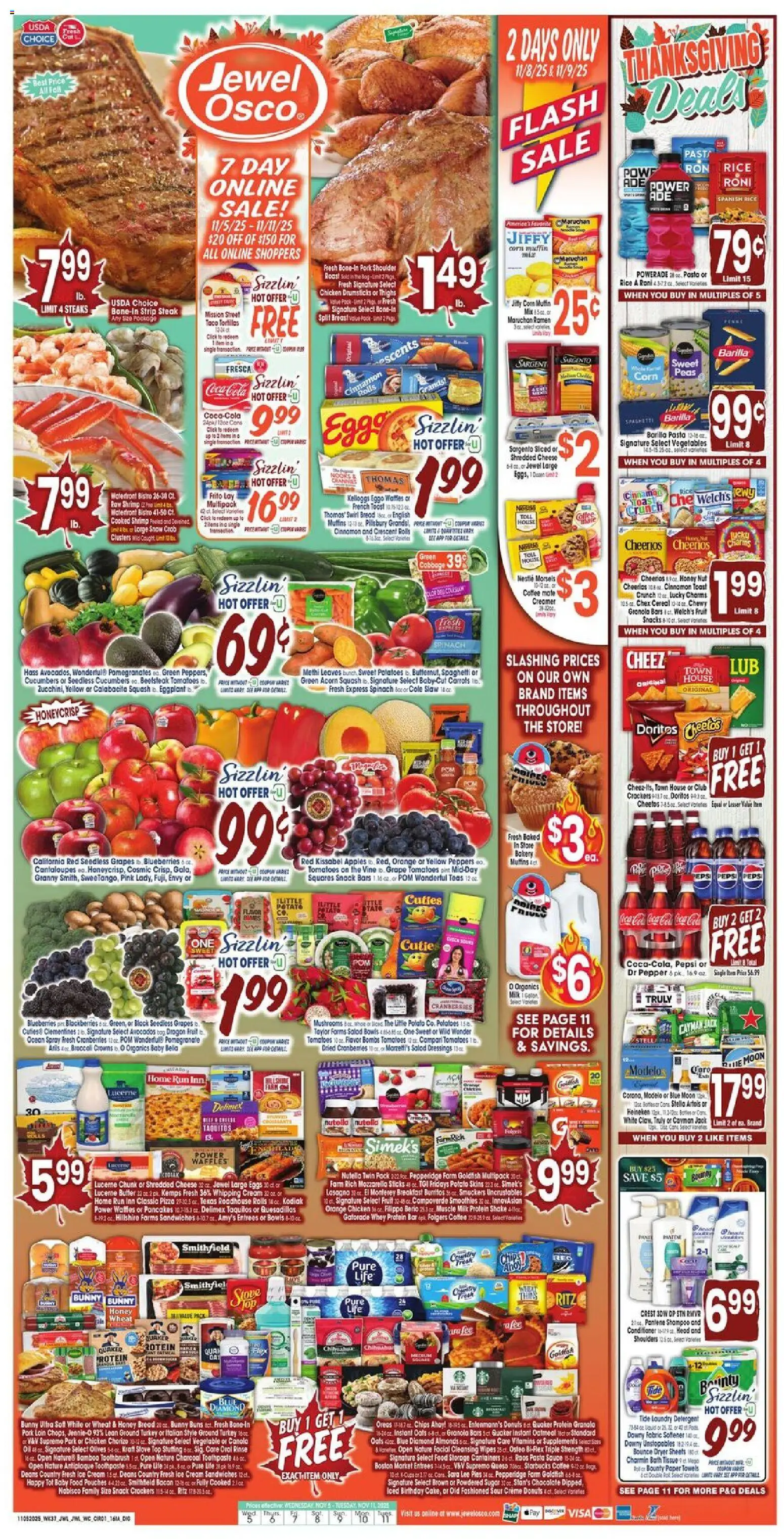 Jewel Osco Weekly Ad - IA - valid from 05.11.2025 | Page: 1 | Products: Peppers, Mushrooms, Butter, Chips