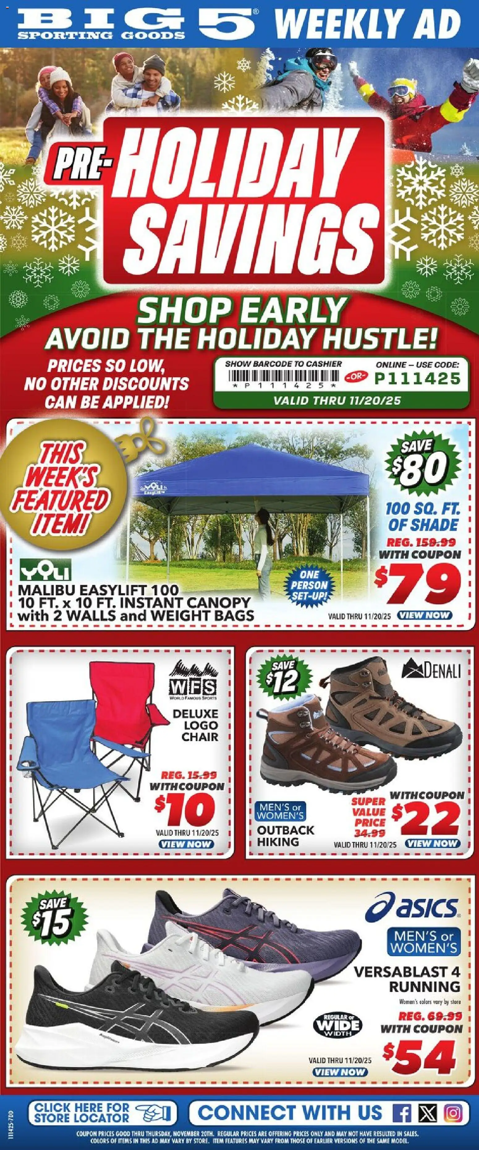 Big 5 Sporting Goods Weekly Ad - valid from 14.11.2025 | Page: 1 | Products: Chair, Weight