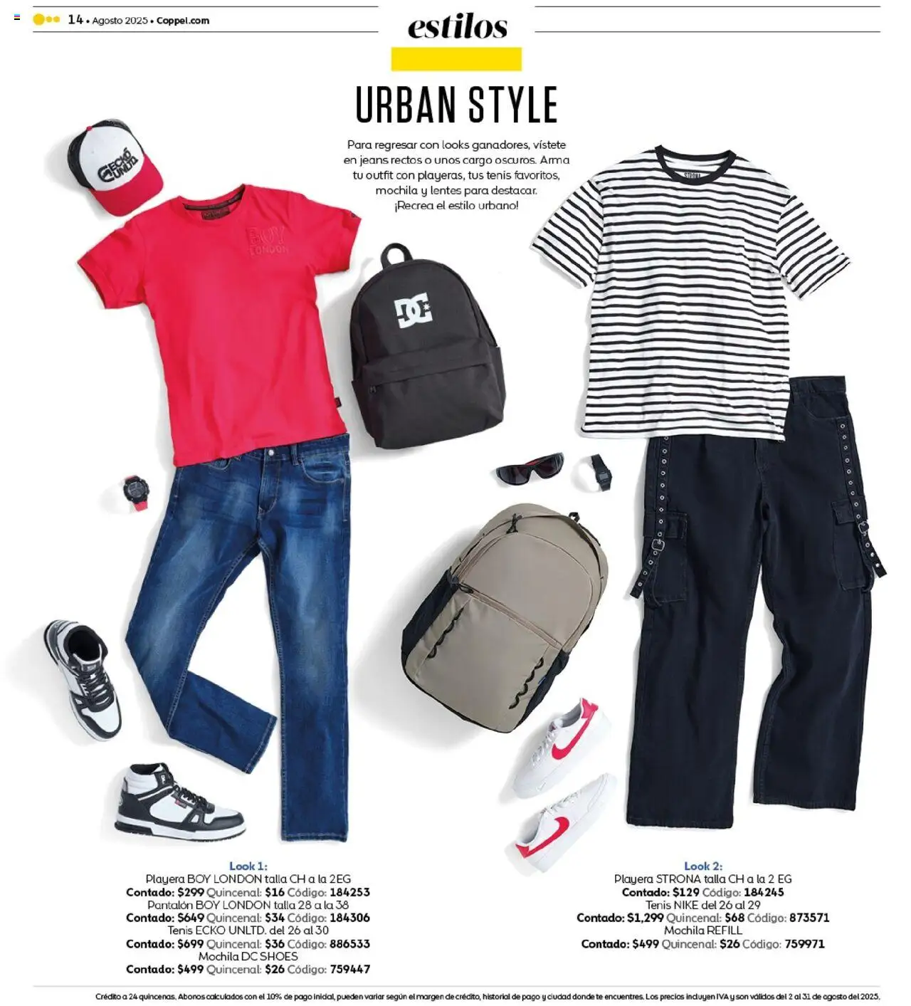 Nuevas ofertas de Coppel válidas en toda la República Mexicana desde el 01.08.2025. ¡Encuentra las mejores ofertas en Coppel - Catálogo Regreso a Clases! | Página: 14 | Productos: Tenis, Mochila, Playera, Té