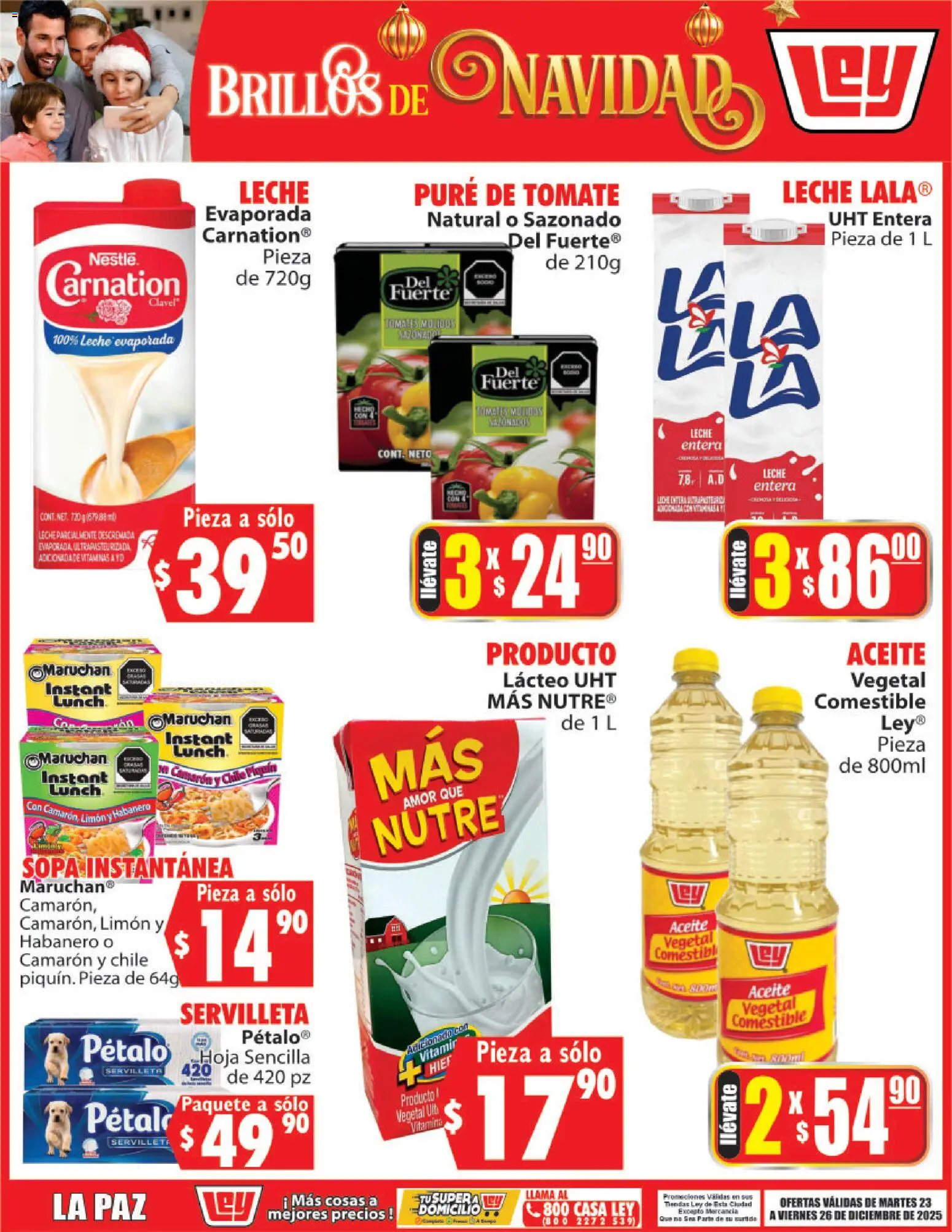 Nuevas ofertas de Casa Ley válidas en toda la República Mexicana desde el 23.12.2025. ¡Encuentra las mejores ofertas en Casa Ley folleto Brillos de Navidad! | Página: 2 | Productos: Tomate, Limón, Leche, Vitaminas