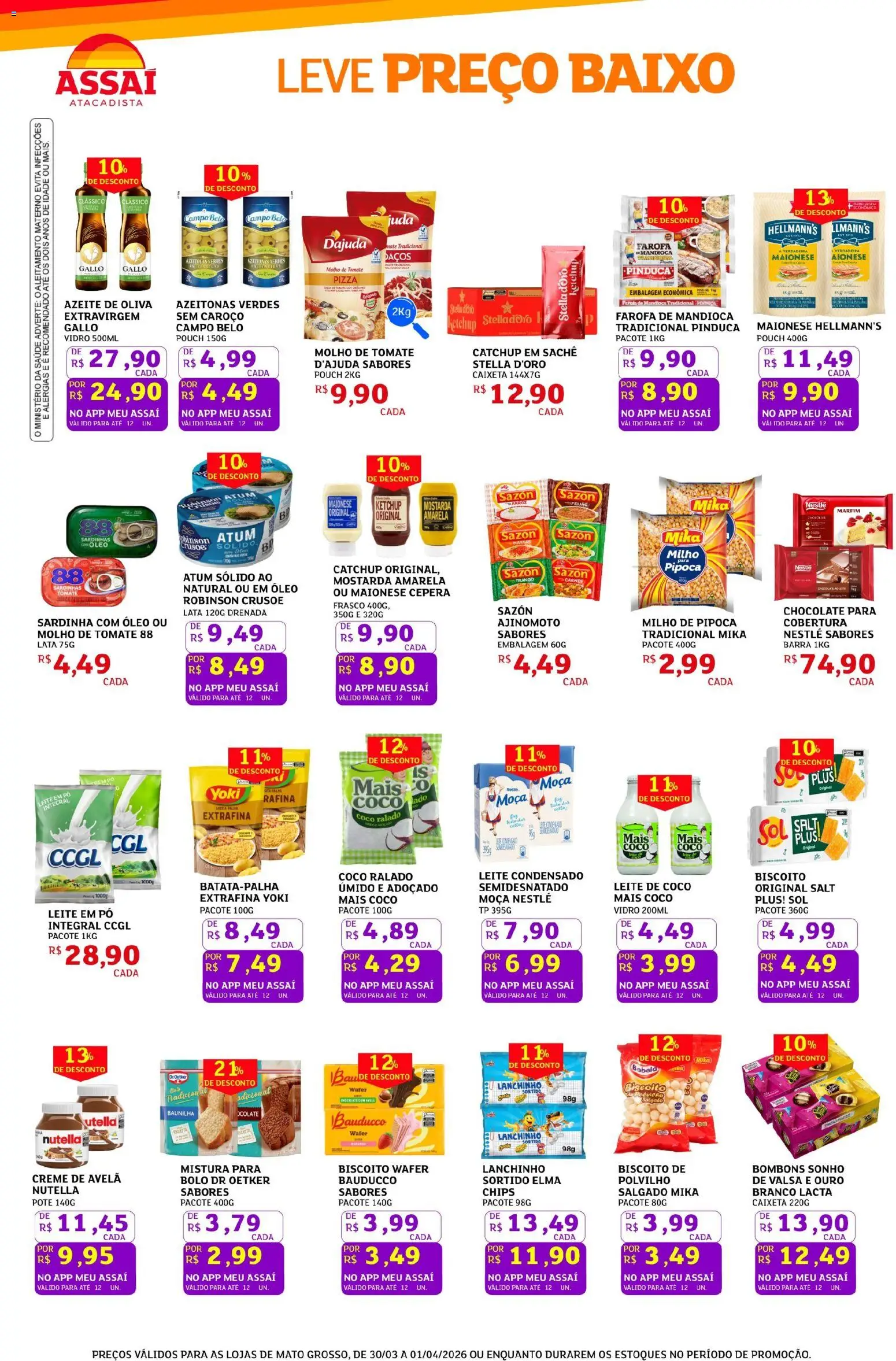 Assaí Atacadista Folheto - válido de 30.03.2026 | Página: 2 | Produtos: Pó, Óleo, Farofa, Azeite