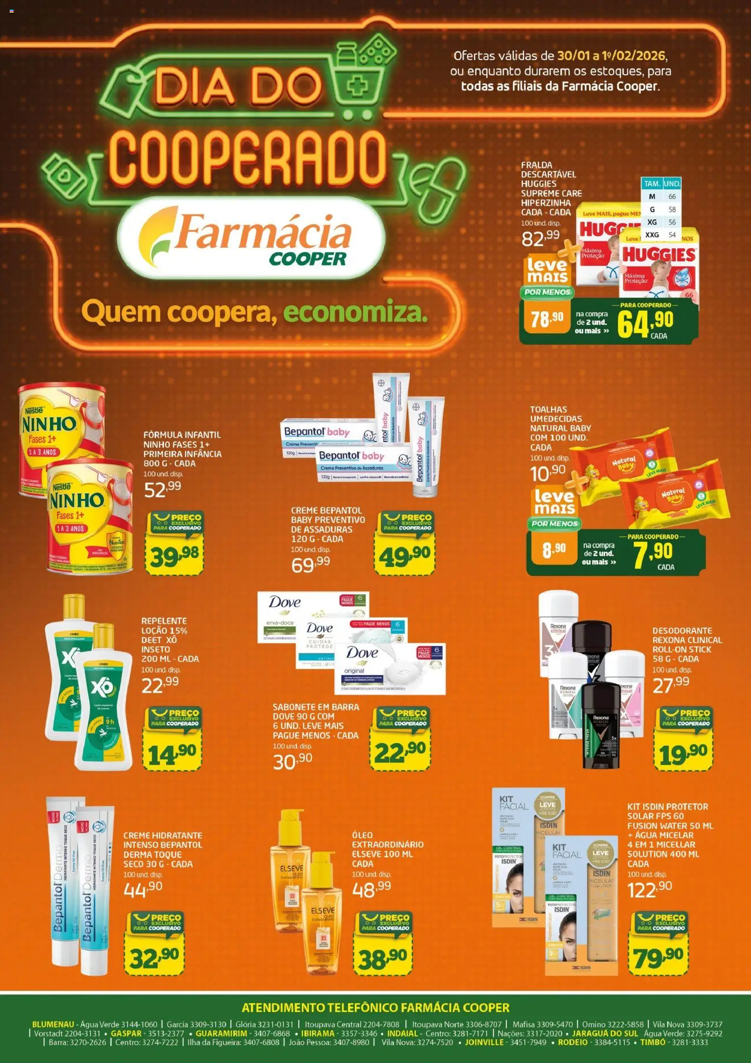 Cooper Folheto - válido de 30.01.2026 | Página: 1 | Produtos: Água micelar, Desodorante, Fralda descartável huggies, Repelente